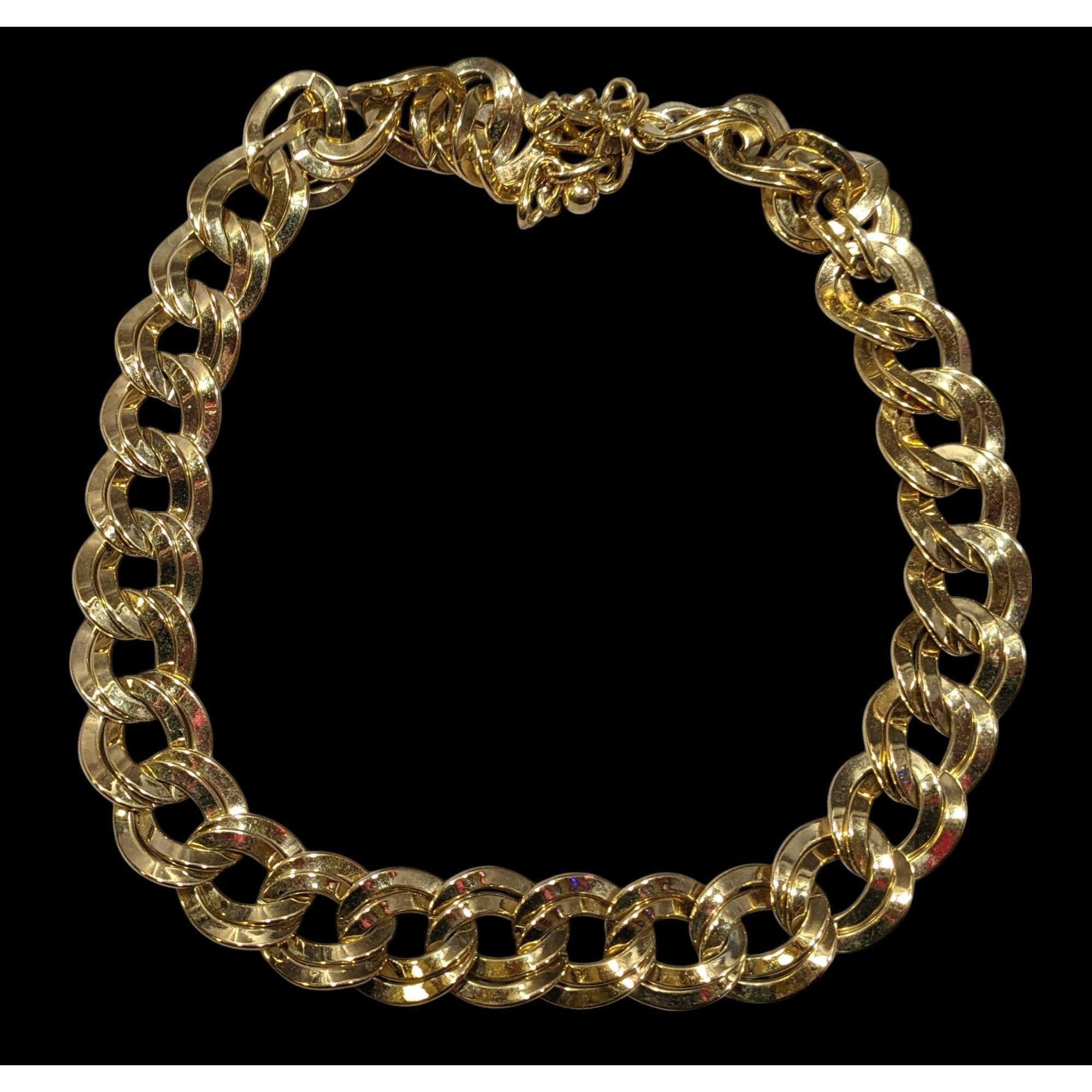 Other Vintage Midcentury Glam Heavy Gold Tone Double Loop Chain Ne Size ONE SIZE - 1 Thumbnail
