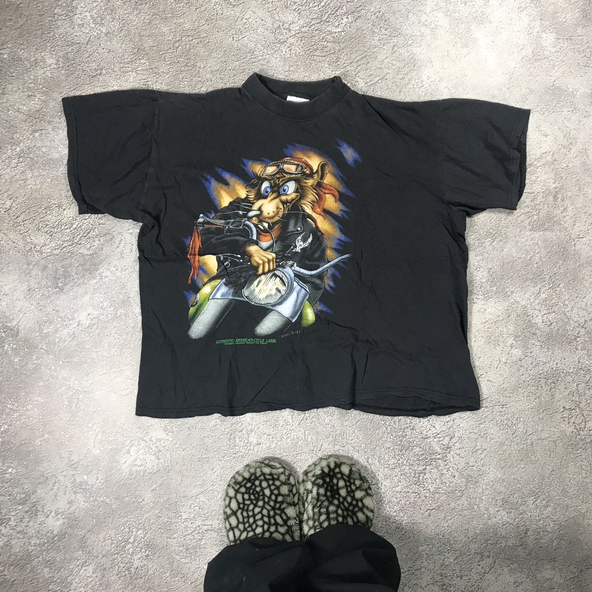Vintage Vintage 90s Graphic Tee Motorcycle Biker Y2K Streetwear L Size US L / EU 52-54 / 3 - 1 Thumbnail