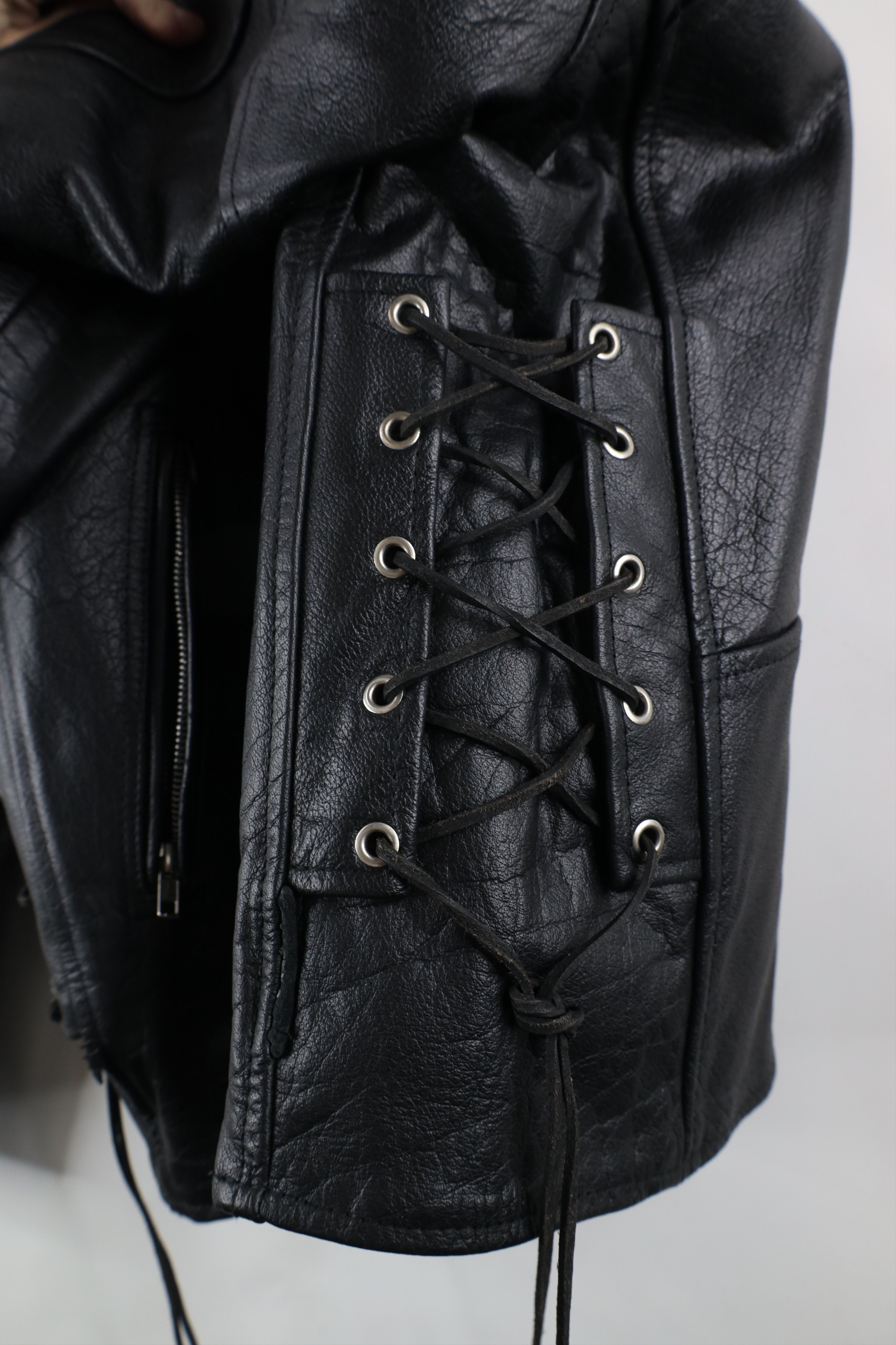 Vintage Vintage 90s Streetwear Lined Leather Motorcycle Jacket Size US L / EU 52-54 / 3 - 7 Thumbnail