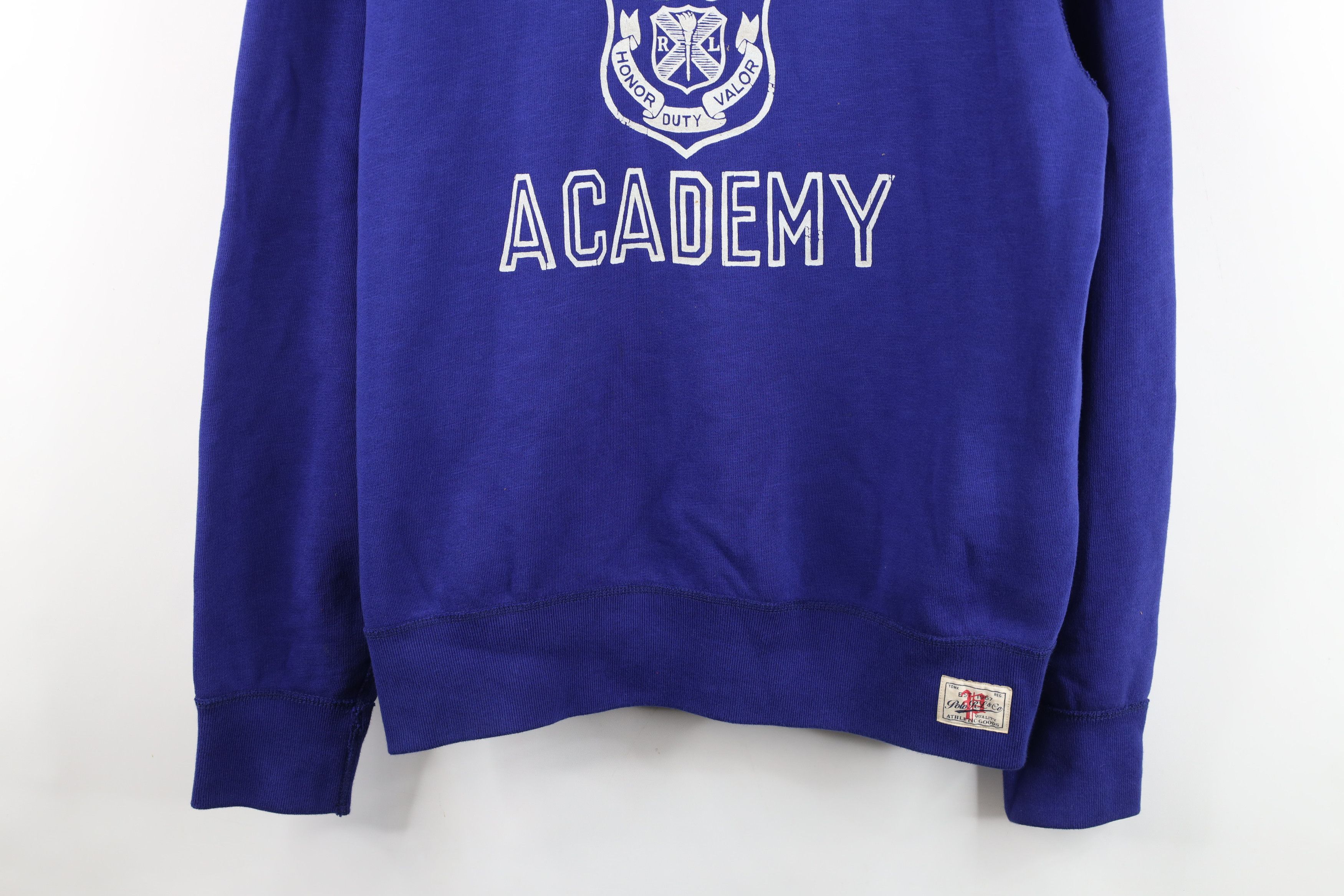 Ralph Lauren Vintage Ralph Lauren Academy Crest Crewneck Sweatshirt Blue Size US XL / EU 56 / 4 - 3 Thumbnail
