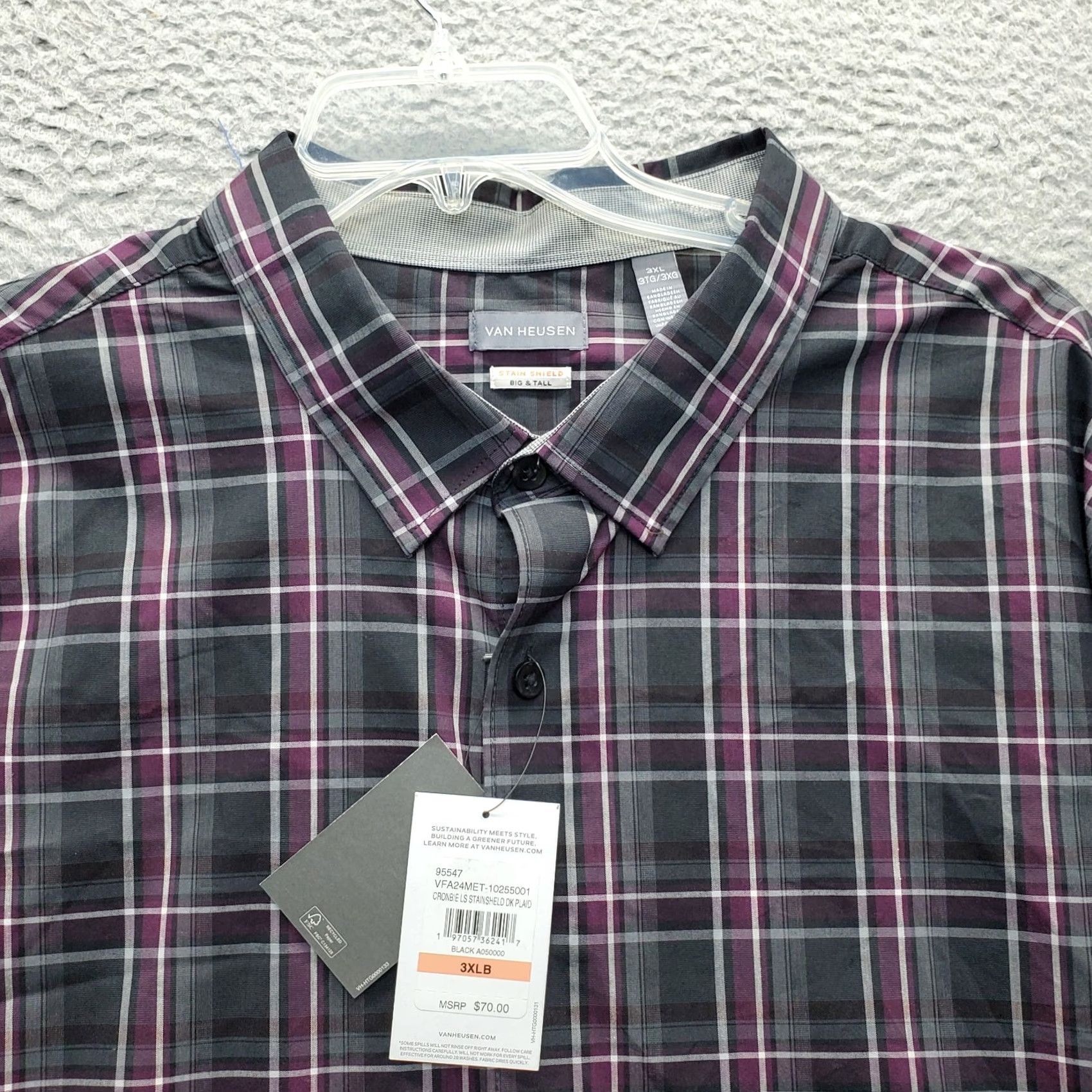 Van Heusen Van Heusen Stain Shield Shirt Mens 3XL Multi Plaid Classic Fit Collar Button-Up Shirt Mens Size 3XL Multicolor Plaid Classic Fit Button-Up Mens Shirt Size US XXL / EU 58 / 5 - 7 Thumbnail