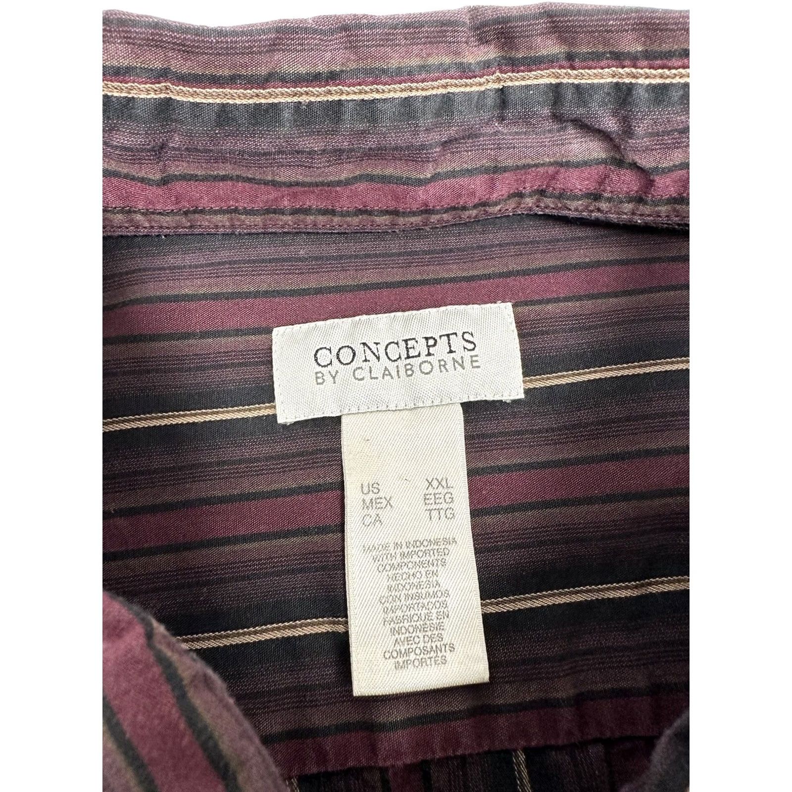 Vintage Concepts by Claiborne Shirt Men's 2XL Long Sleeve Striped Button Up Size US XXL / EU 58 / 5 - 5 Thumbnail