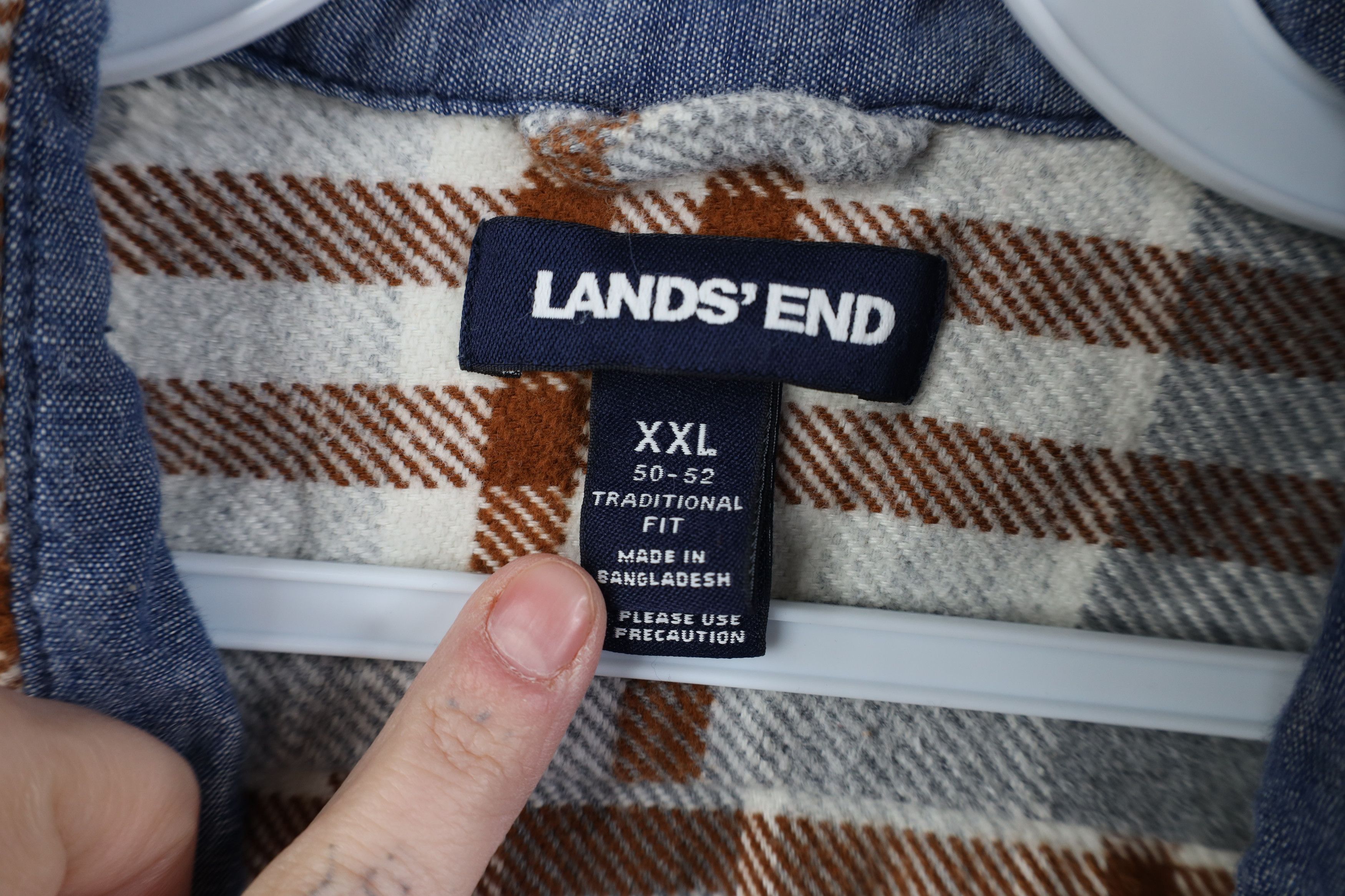 Lands' End Vintage Lands End Heavyweight Flannel Collared Button Shirt Size US XXL / EU 58 / 5 - 4 Thumbnail