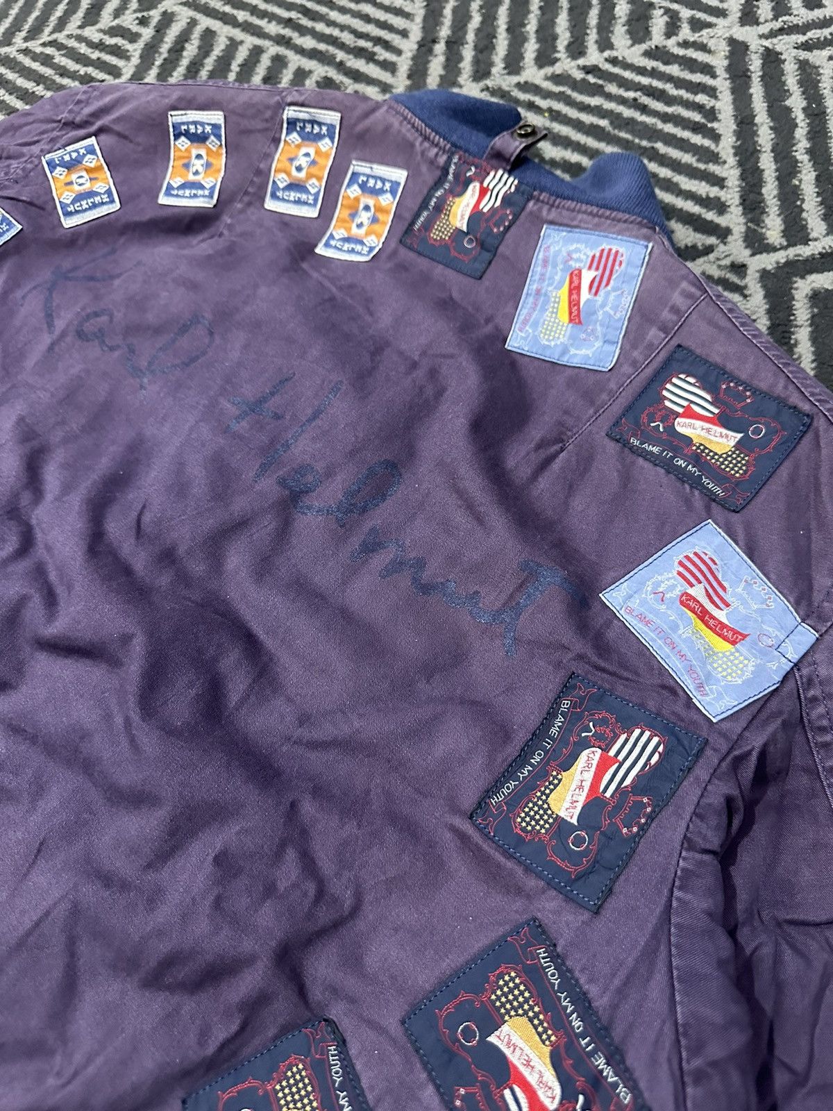 Designer × Karl Helmut × Vintage Vintage KARL HELMUT Patches Design Bomber Jacket Size US XL / EU 56 / 4 - 3 Thumbnail