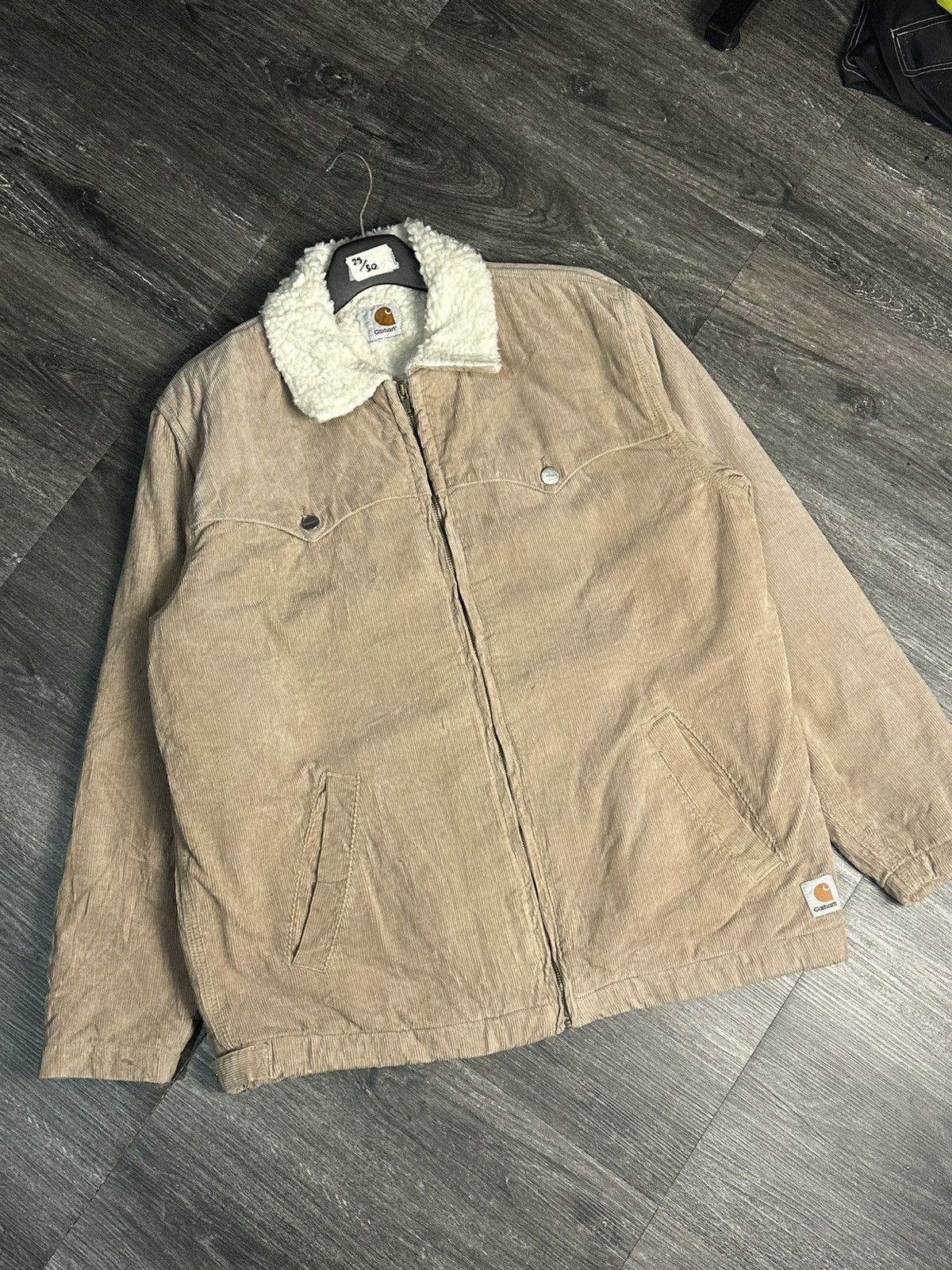 Carhartt Carhartt Corduroy Jacket Woven Tag Back Boa Rare Vintage Size US L / EU 52-54 / 3 - 1 Thumbnail