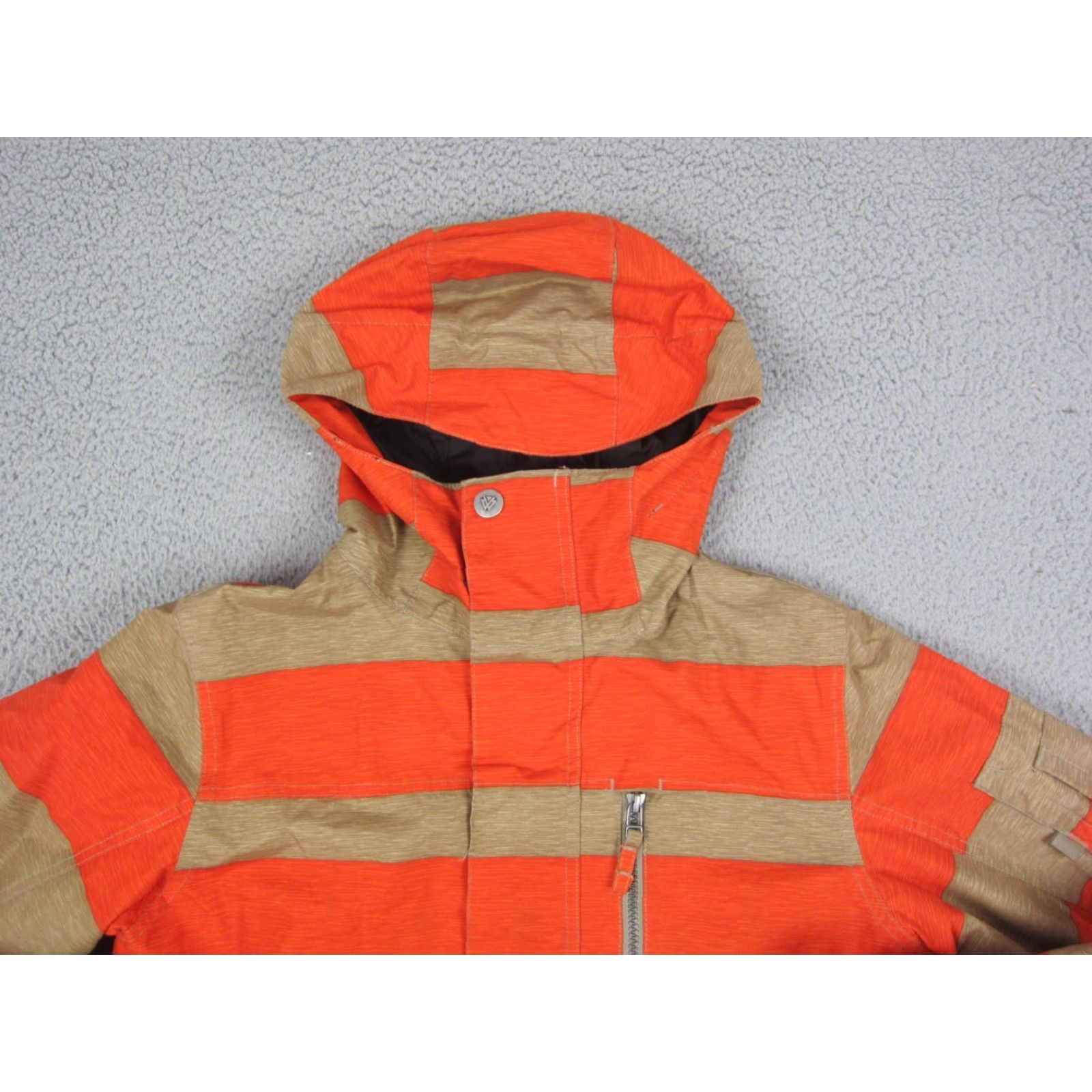 Burton Burton Jacket Mens Small Orange Striped Hooded DryRide Snowboard Ski Windbreaker Lining Polyester Regular-Size Clothing Outdoors Mens Size US S / EU 44-46 / 1 - 2 Thumbnail