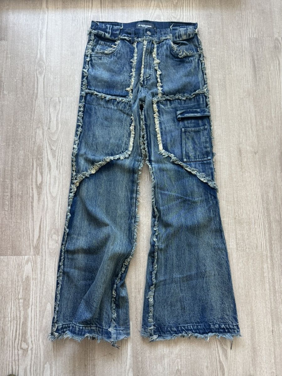 No Faith Studios Flared Denim | Grailed