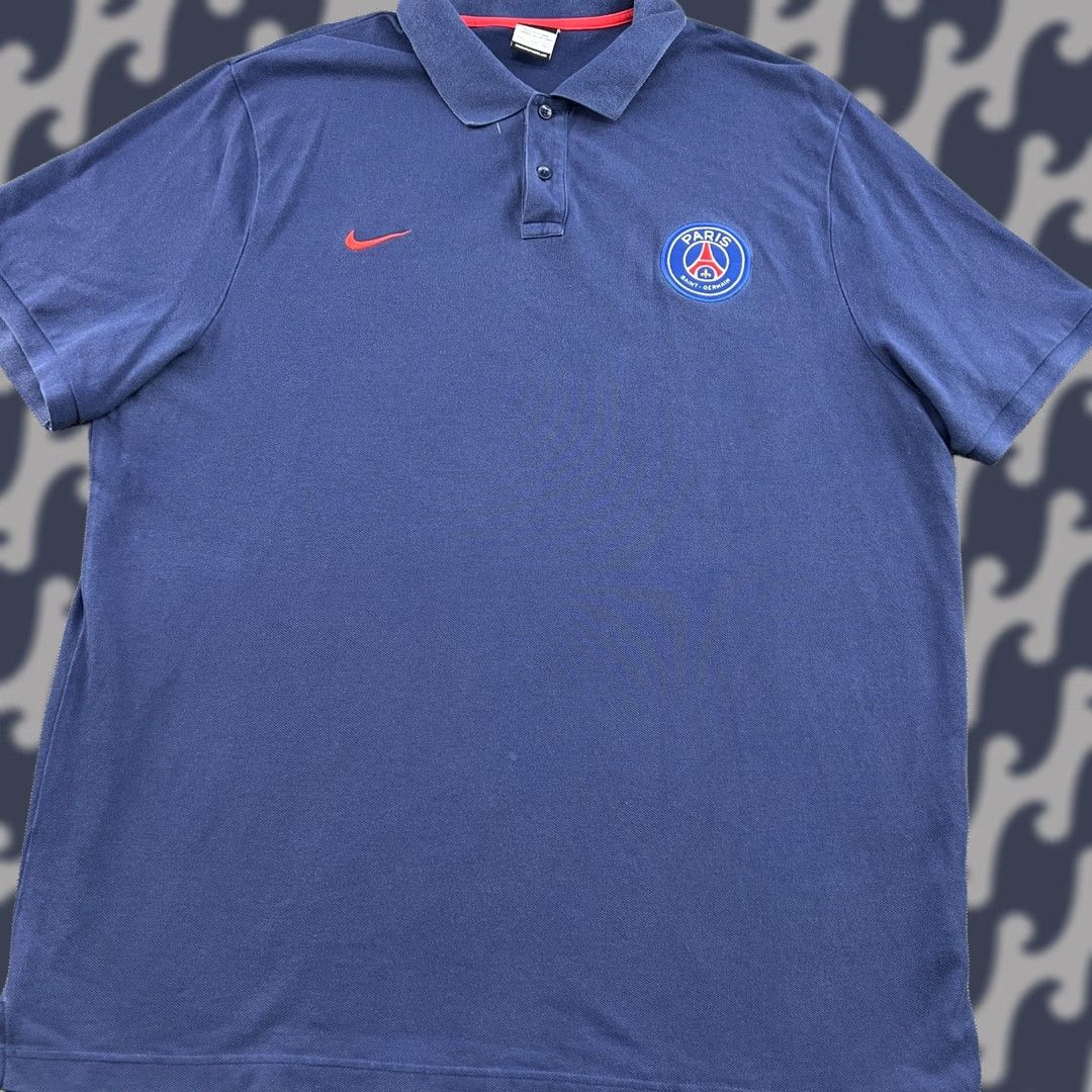 Nike Nike PSG 2014 Polo Shirt 2XL XXL Blue Adult Polo Short Sleeve Football Jersey Shirt Mens Nike Size US XXL / EU 58 / 5 - 1 Thumbnail