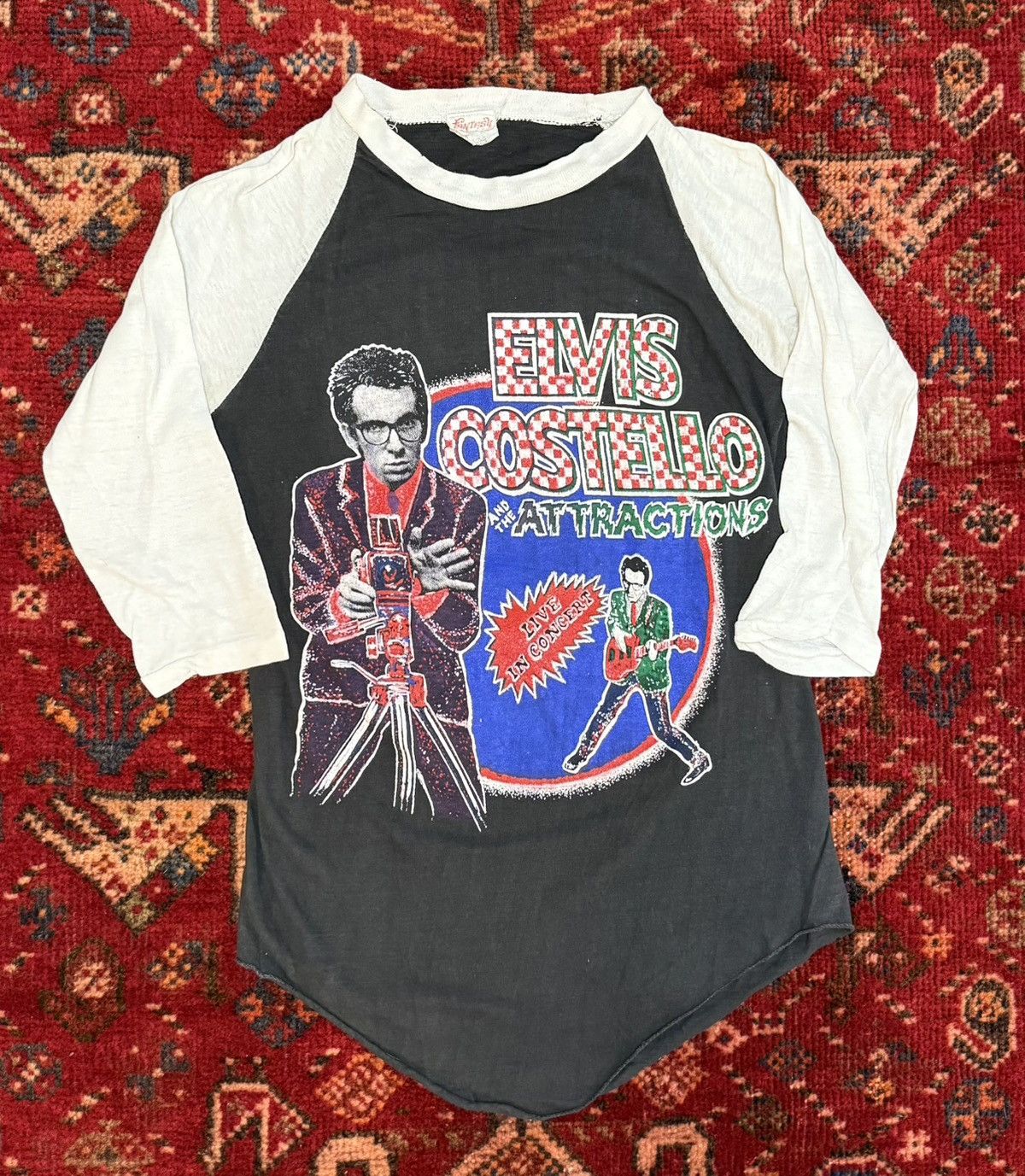 Other RARE Elvis Costello and The Attractions Vintage Raglan Tee Size US XS / EU 42 / 0 - 1 Thumbnail