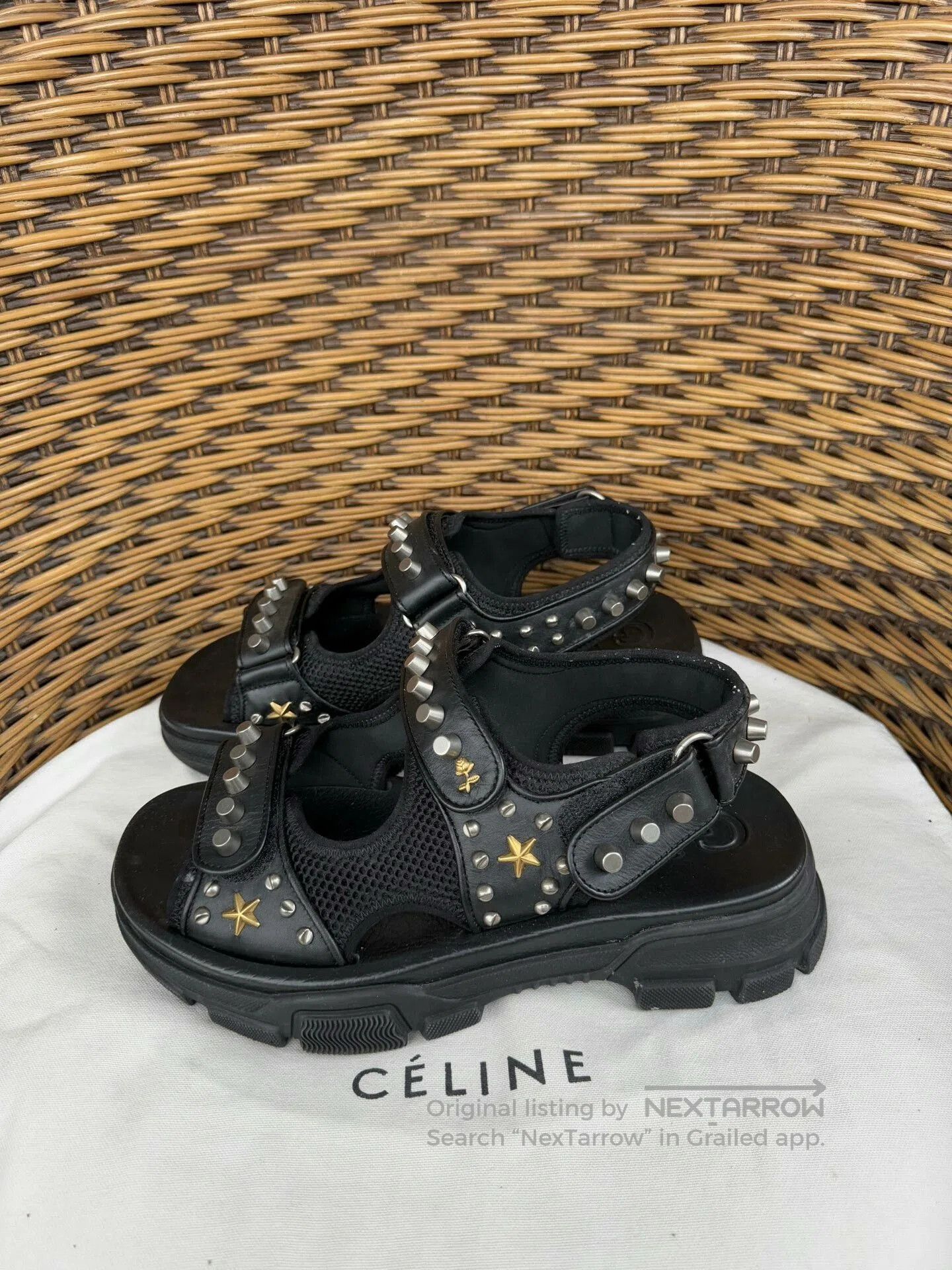Gucci Gucci Black Studded Men's Sandals. Size US 8.5 / EU 41-42 - 1 Thumbnail