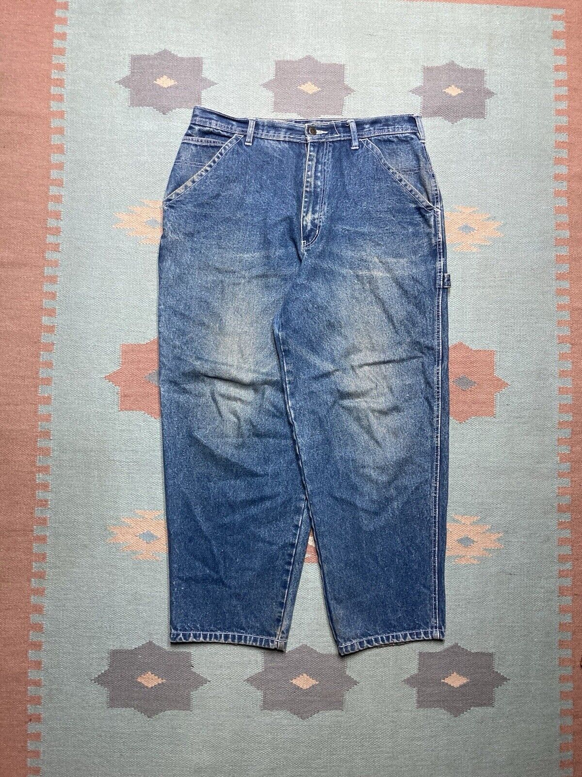 JNCO × Vintage 90s y2k baggy jeans carpenter graffiti skater faded 34x28 Size US 34 / EU 50 - 5 Thumbnail