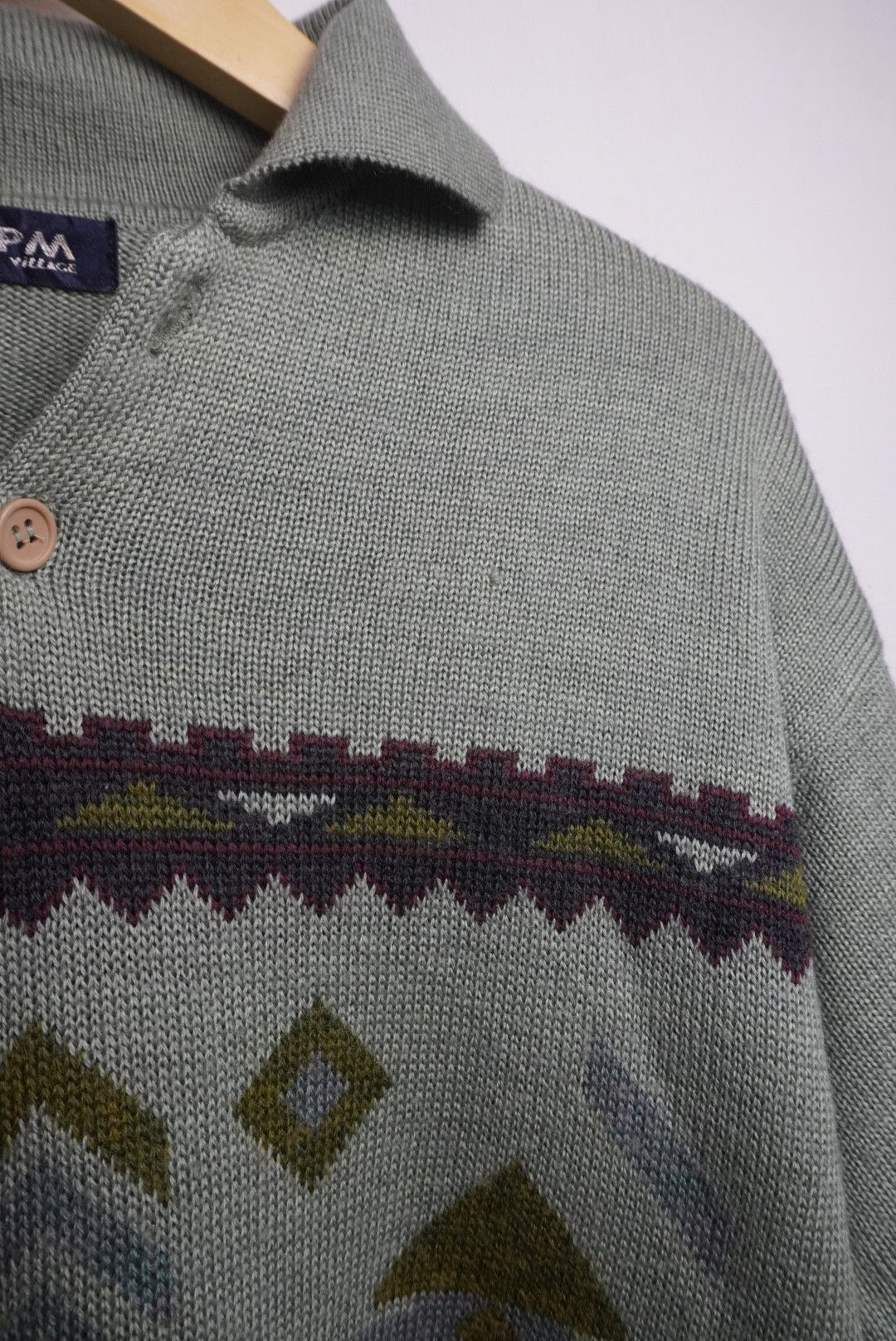 45rpm VINTAGE 1993 45 RPM BY VILLAGE PATTERNED KNIT SWEATER Size US M / EU 48-50 / 2 - 11 Thumbnail