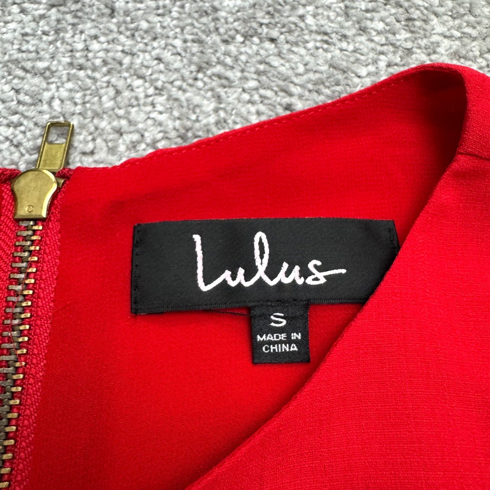 Lulus Lulus Dress Womens S Red Midi Shift Crew Neck Short Sleeve Workwear Classic Officewear Size 28" / US 6 / IT 42 - 7 Thumbnail