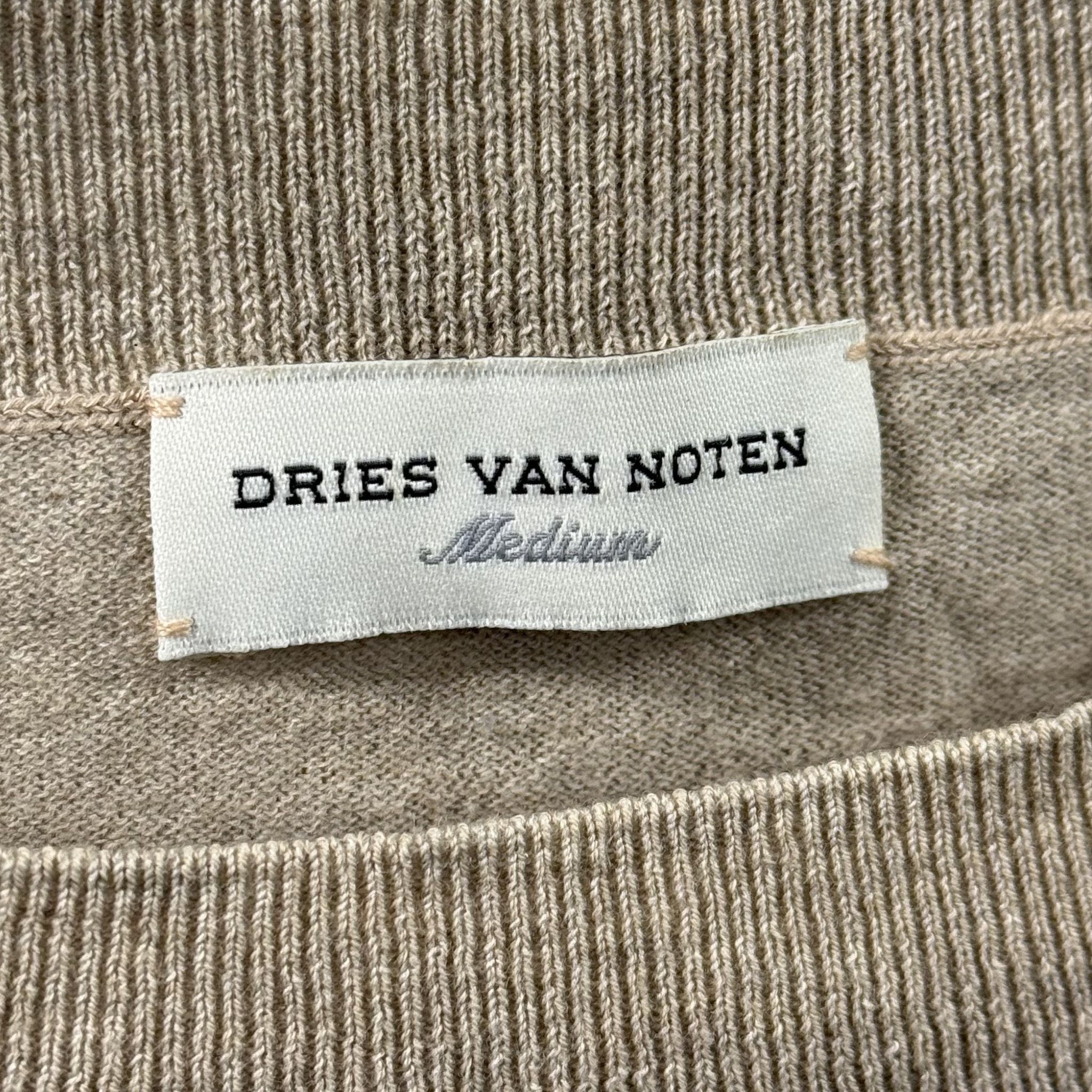 Dries Van Noten DRIES VAN NOTEN Beige Grey Striped Cotton Blend Sweater Size US M / EU 48-50 / 2 - 3 Thumbnail