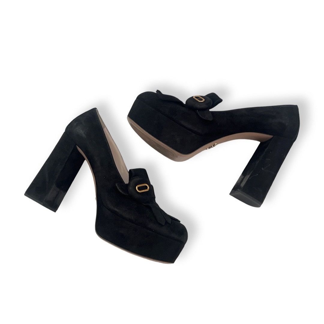 Prada Prada Suede fringe block heels shoes size 38.5 Size US 8.5 / IT 38.5 - 2 Thumbnail