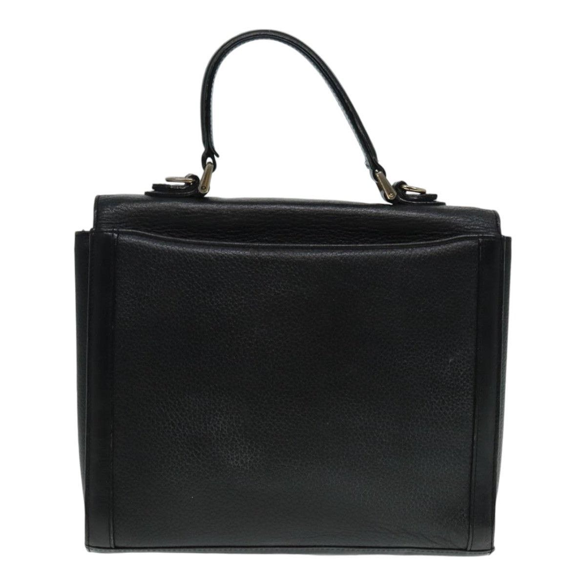 Burberry Burberry Hand Bag Leather Black Silver Size ONE SIZE - 2 Thumbnail