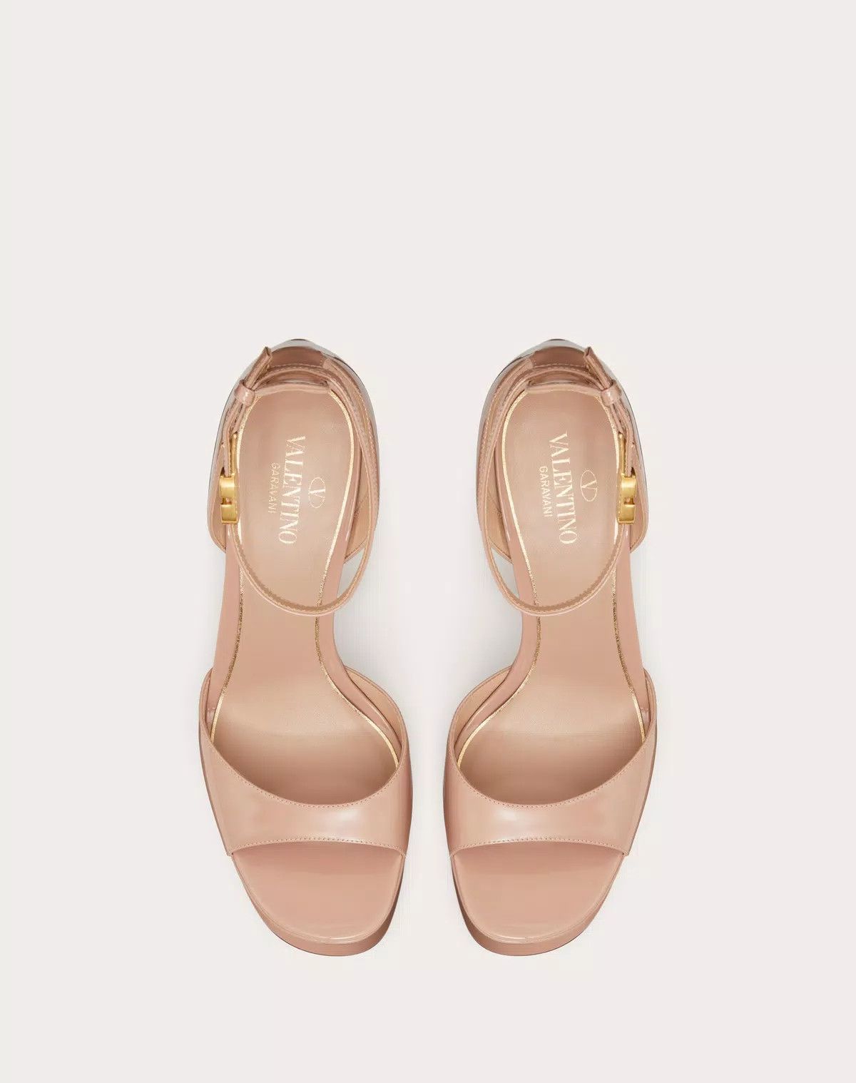 Valentino o1s1wg110426 Tan-Go Patent Leather Platform 155mm Sandals Size US 9.5 / IT 39.5 - 4 Thumbnail
