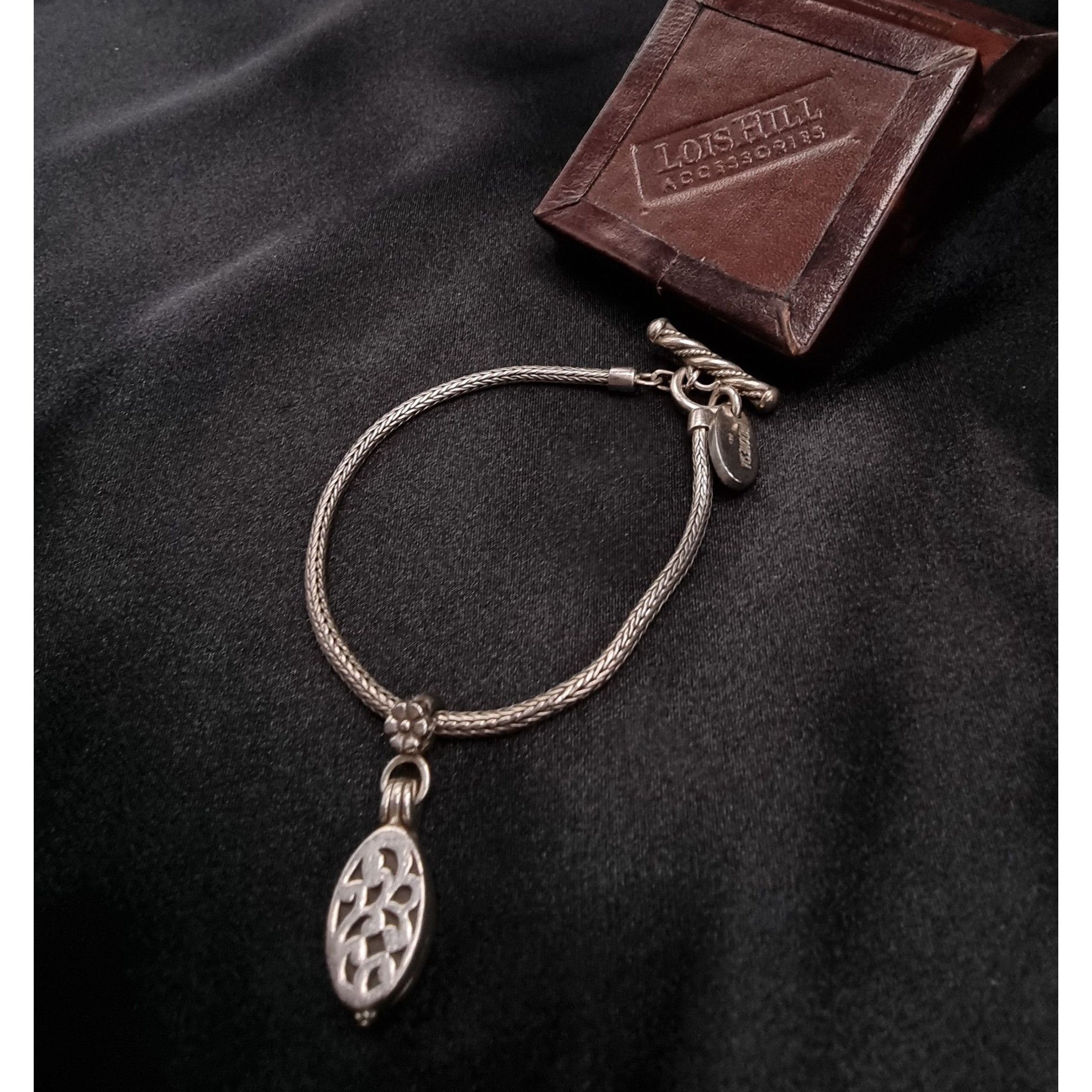 Vintage Lois Hill 925 Sterling Silver Bracelet With Locket Charm & O Size ONE SIZE - 4 Thumbnail