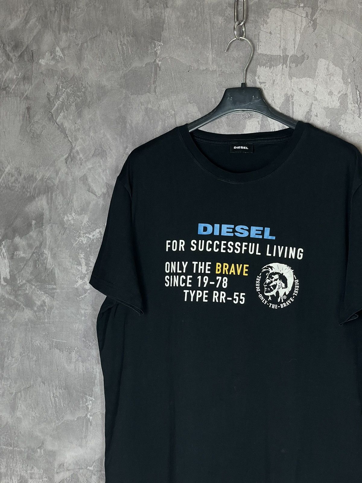 Diesel × Vintage Vintage Diesel T-Shirt Big Logo 2000s Hype Y2K Black Size US XL / EU 56 / 4 - 4 Thumbnail