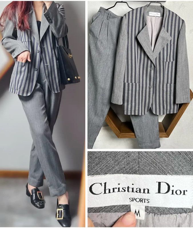 Dior Dior Women's Colorblock Wool Casual Pants 0089 Size 28" / US 6 / IT 42 - 1 Thumbnail