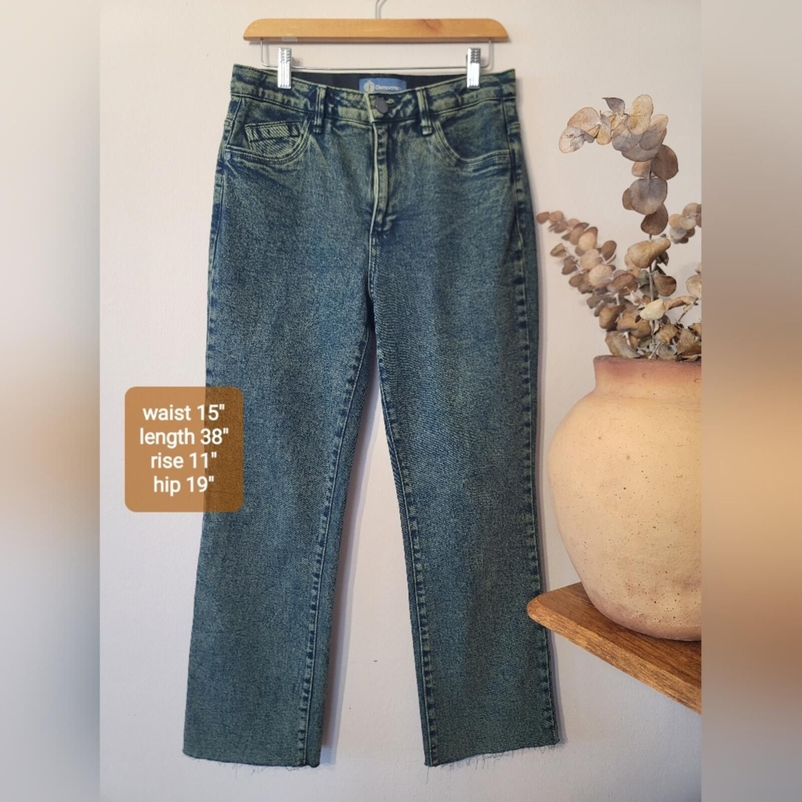 Other Democracy “Absolution” Green Tint Denim Acid Wash Sz 8 Size 30" / US 8 / IT 44 - 3 Thumbnail