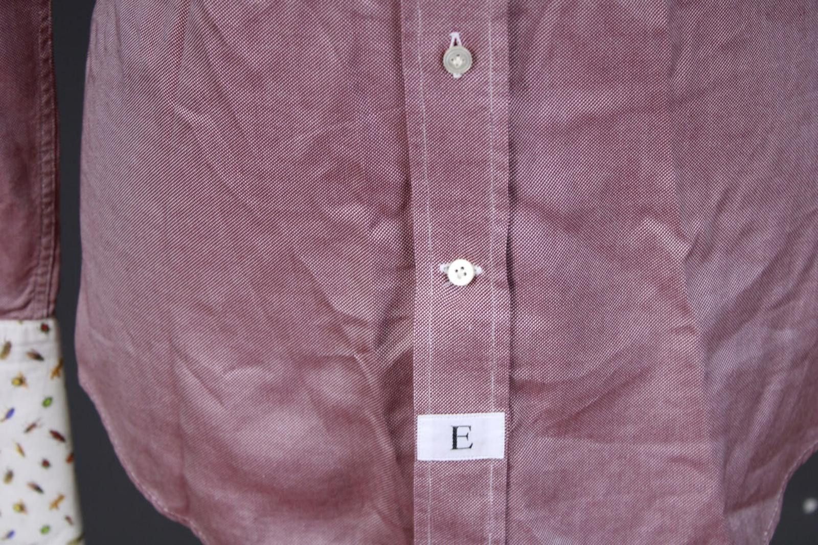 Emmett Emmett London Slim Fit Burgundy Down Shirt Size 38 / 15 Size US M / EU 48-50 / 2 - 3 Thumbnail