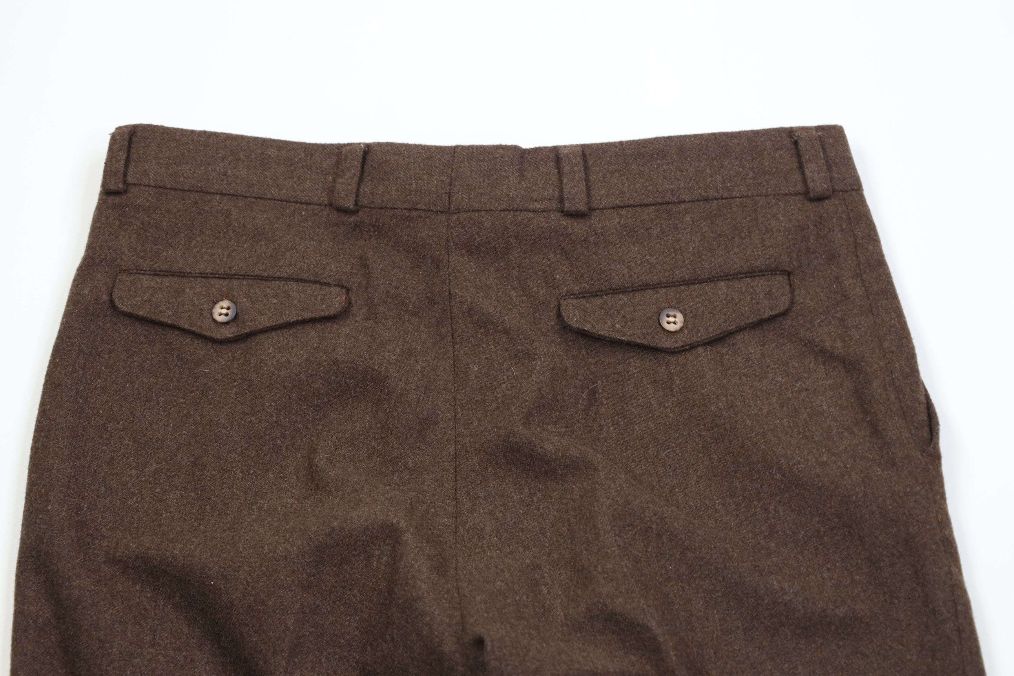 Vintage Vintage 70s Streetwear Wool Wide Leg Chino Pants Brown USA Size US 34 / EU 50 - 11 Thumbnail