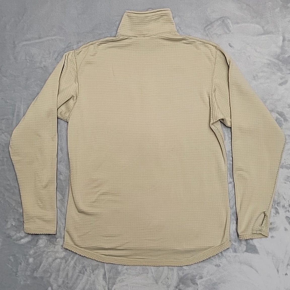 Vintage Gen III US Army Cold Weather Mid Weight Shirt Men M Long Waffle Grid Fleece Pullover Beige Mock Neck Zip Shirt Mens Men Size US M / EU 48-50 / 2 - 6 Thumbnail