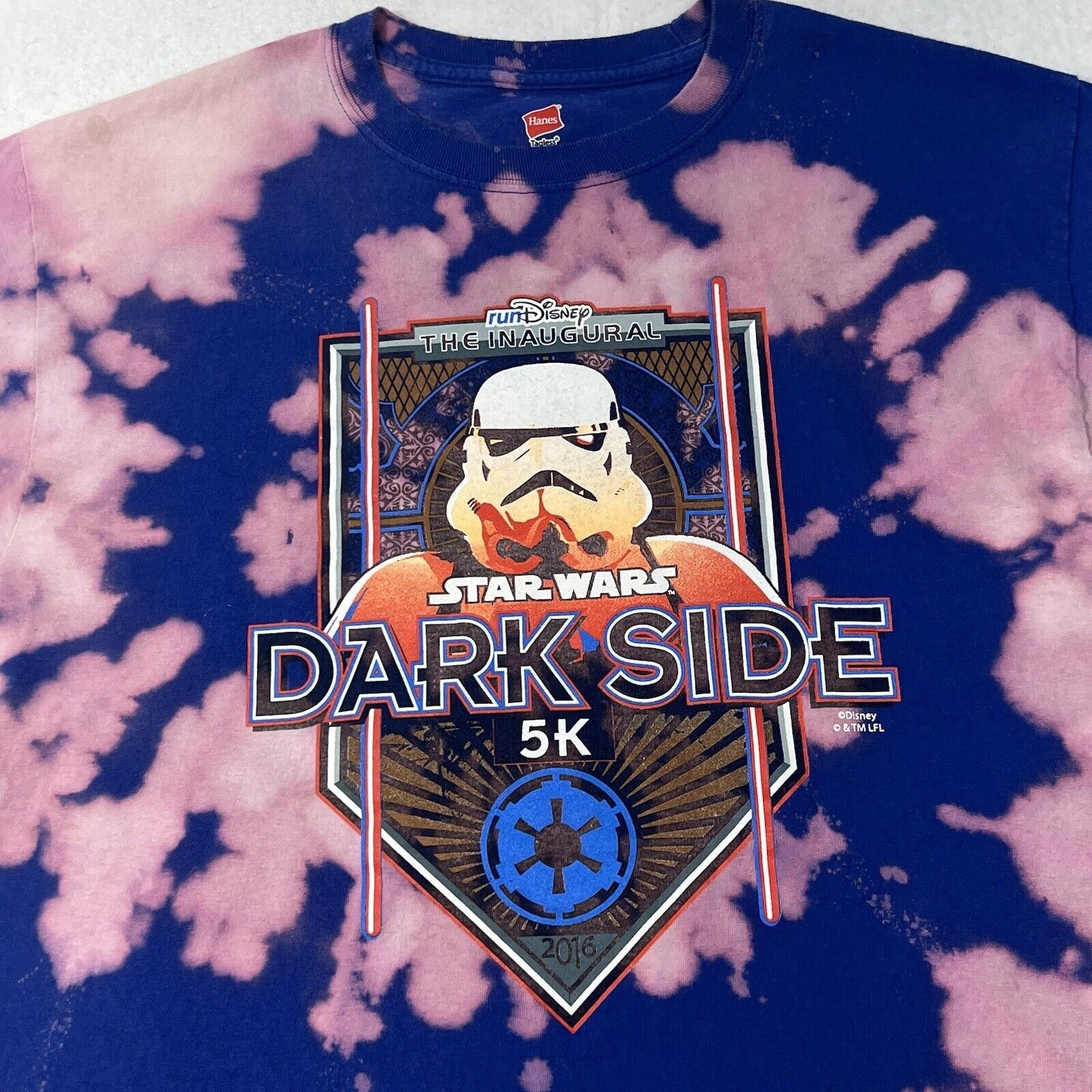 Hanes RunDisney Star Wars Dark Side 2016 Inaugural Run Graphic Tee Size US M / EU 48-50 / 2 - 2 Thumbnail