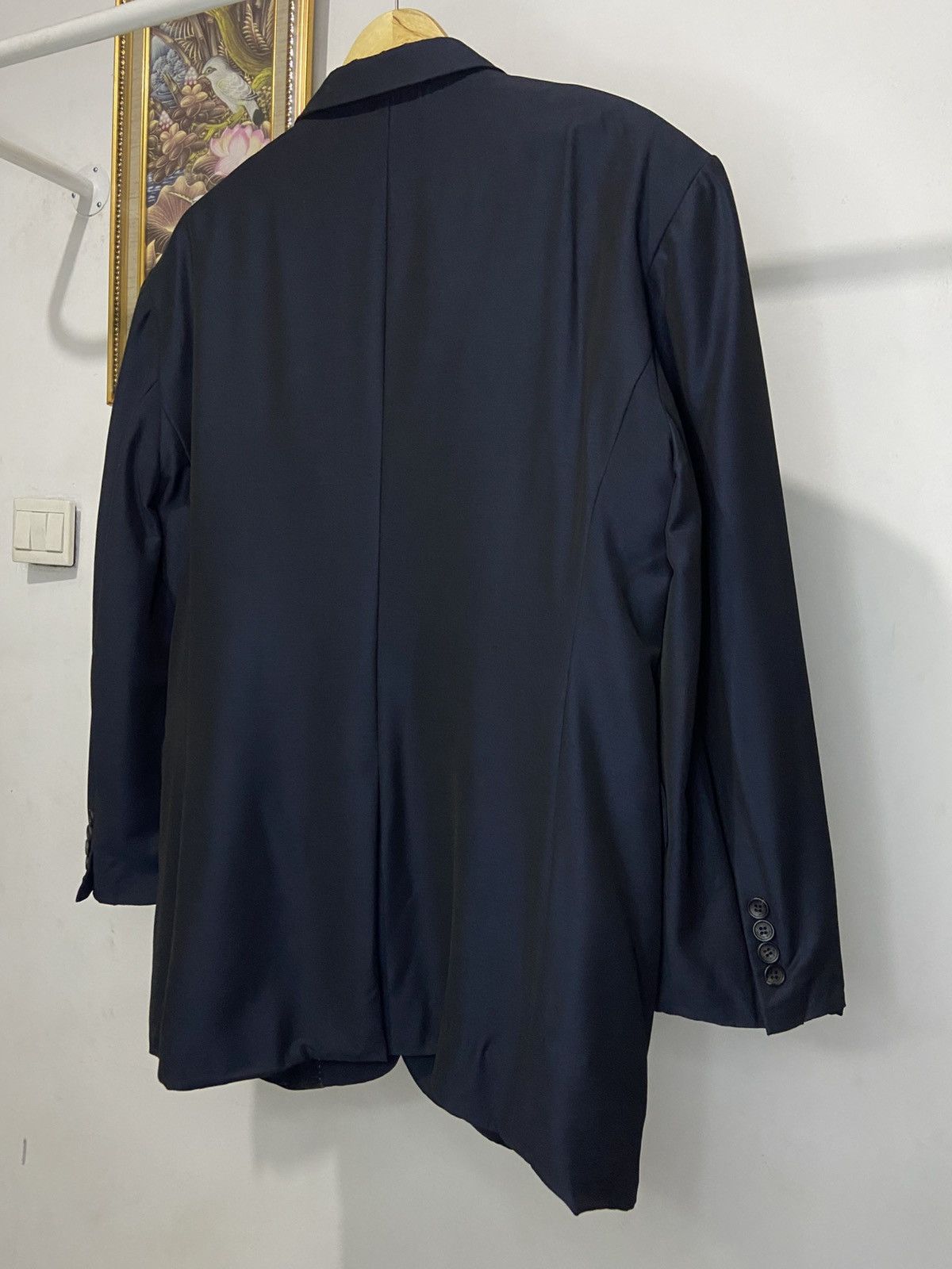 Solid Homme × Wooyoungmi Wooyoungmi Solid Homme Navy Sateen Single Breasted Blazer Size 46L - 8 Thumbnail