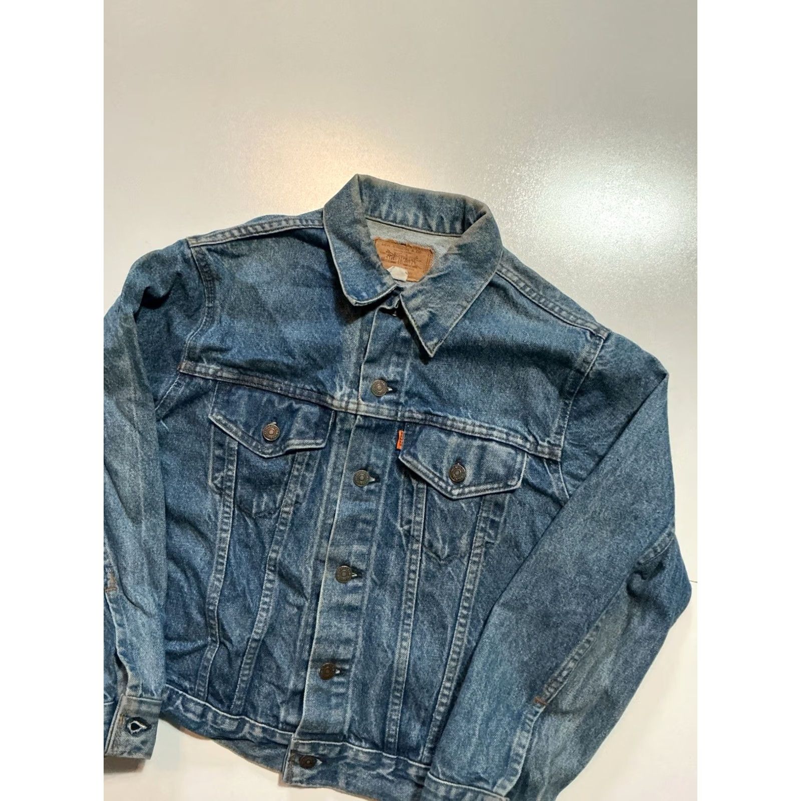 Levi's VINTAGE Levi's Orange Tab Denim Trucker Jean Jacket L Made In USA 1980s Size Large Mens Womens Boys Girls? Size US 33 - 5 Thumbnail