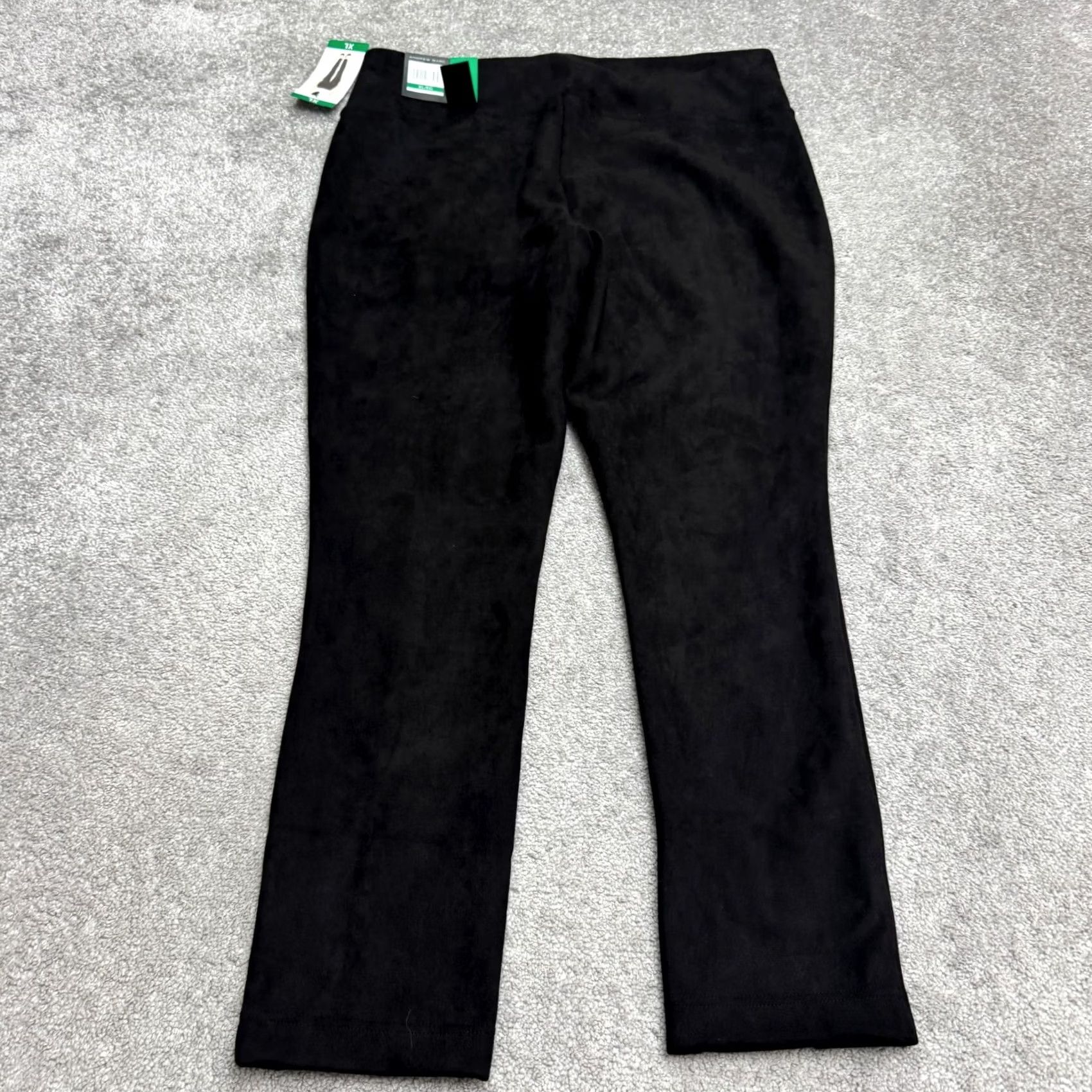 Andrew Marc Andrew Marc Black Faux Suede Pull On Slim Fit Pants Womens XL High Rise Stretch Fit Size 26" / US 2 / IT 38 - 2 Thumbnail