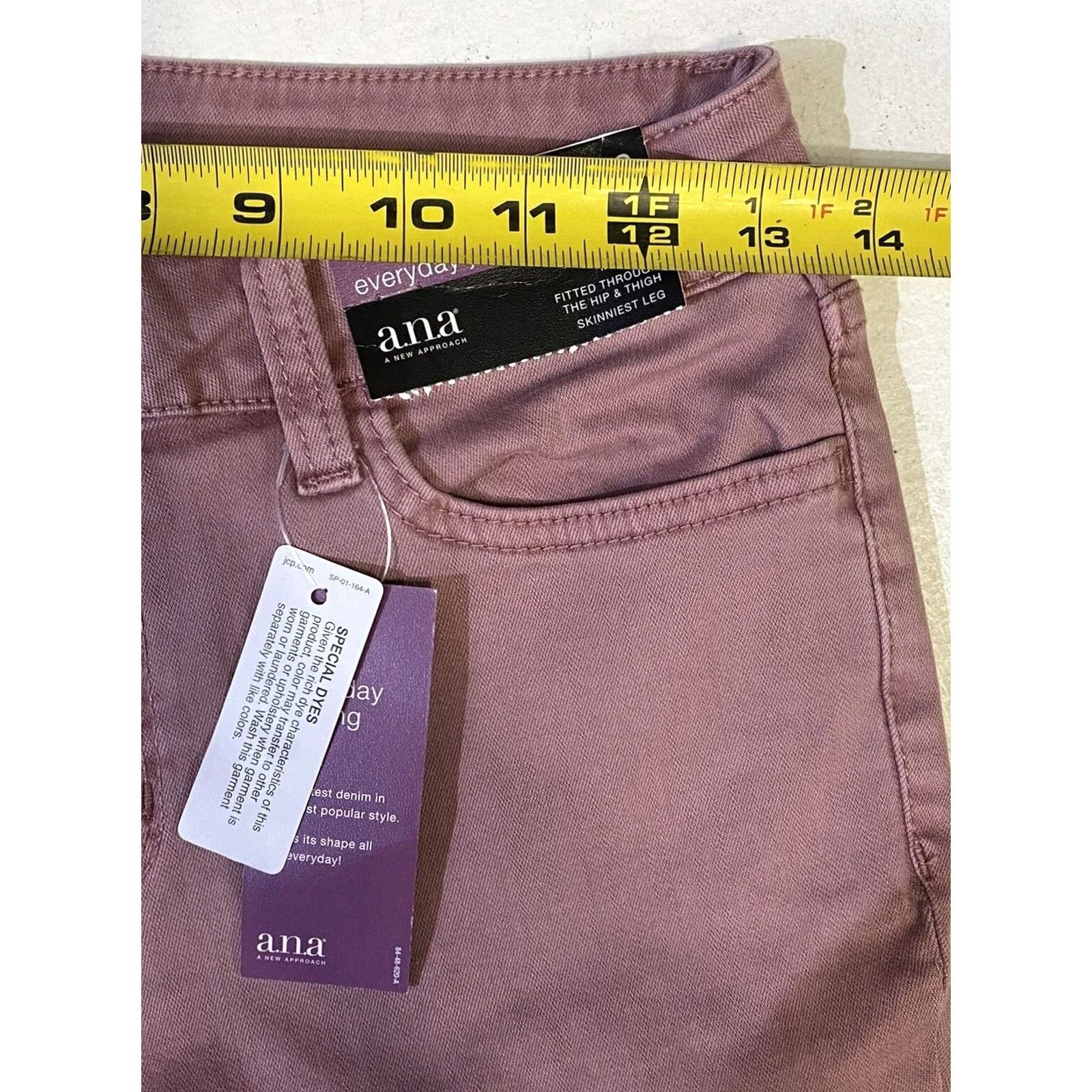 Vintage a.n.a Everyday Jegging Midrise Pink Stretch Denim Soft size 2 Jeans Women's Regular Stretch Pink Jegging 2 Size 42" / US 20 - 3 Thumbnail