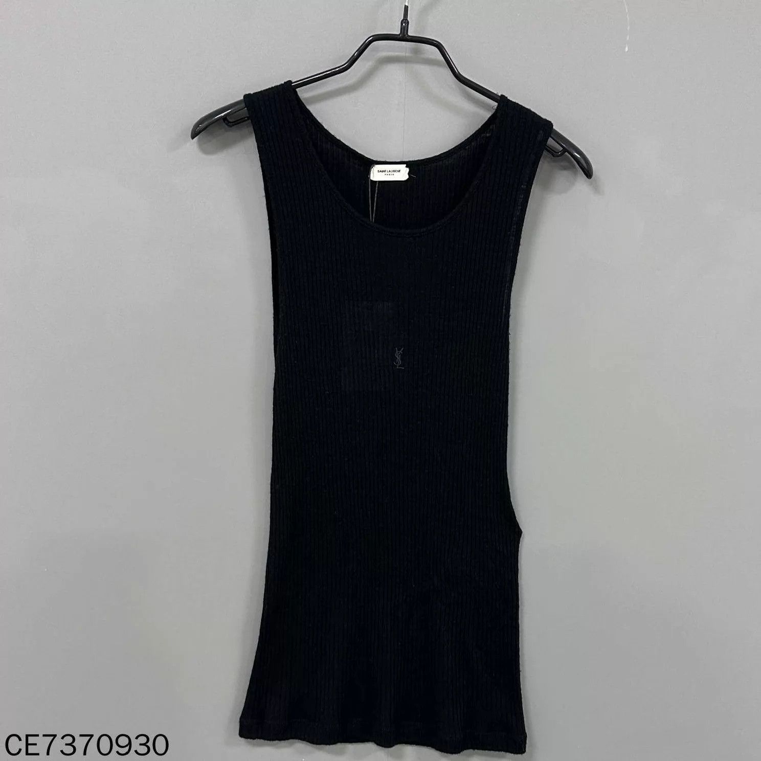 Saint Laurent Paris Saint Laurent Black Logo Embroidered Knit Vest M Size M / US 6-8 / IT 42-44 - 2 Thumbnail