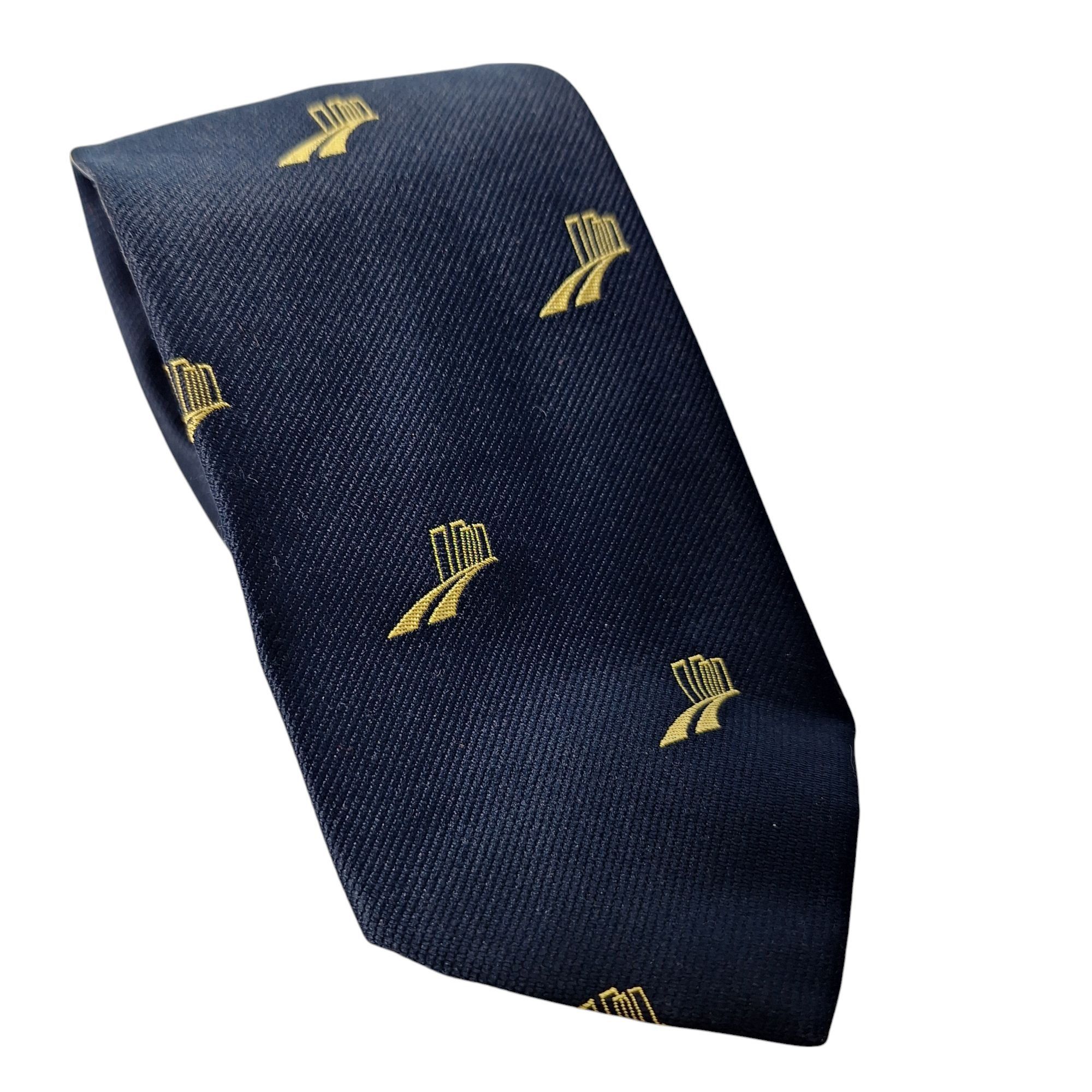 Other Vintage Prince Consort Mens Tie Navy Blue Yellow Skyline Cit Size ONE SIZE - 1 Thumbnail