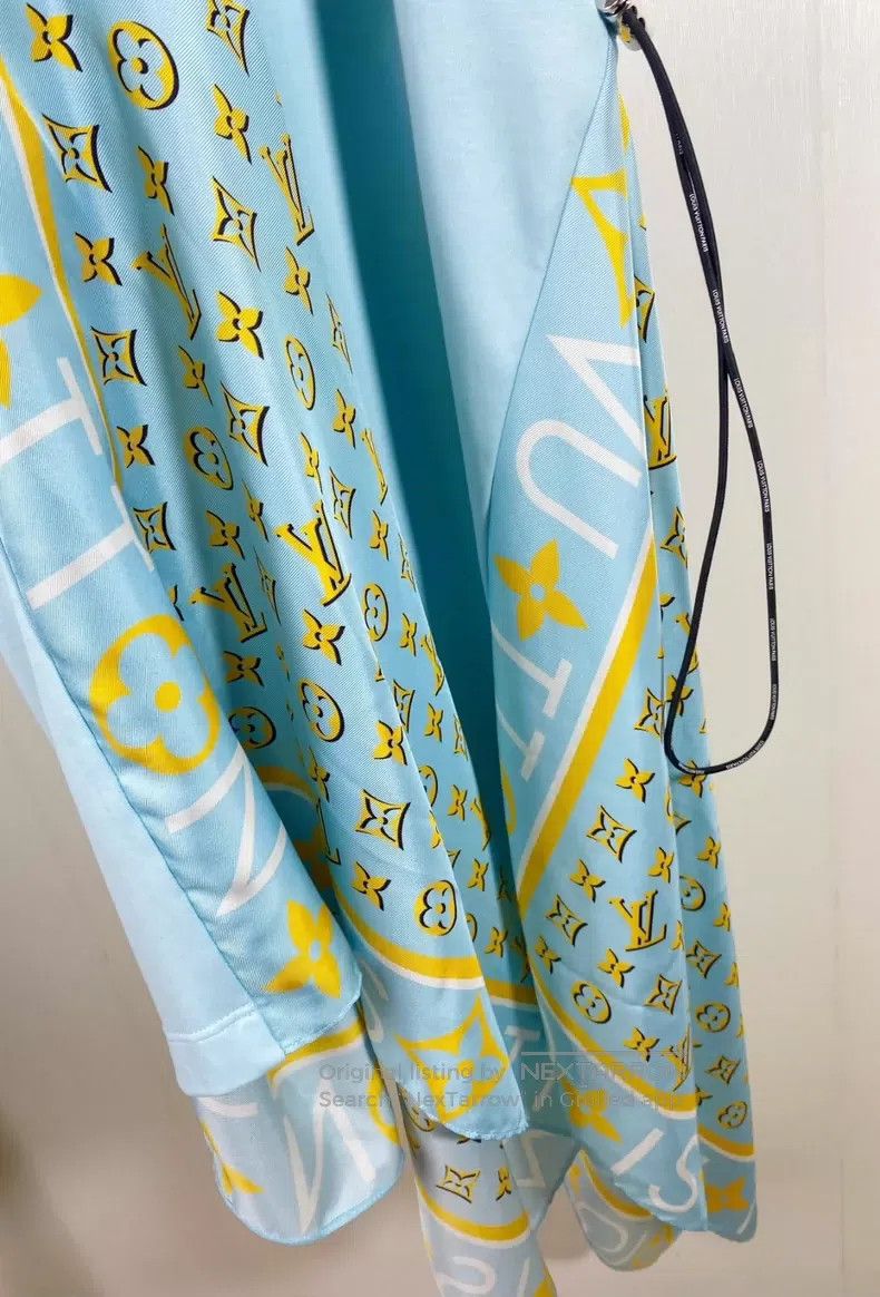 Louis Vuitton Louis Vuitton Blue Patchwork Dress Size S / US 4 / IT 40 - 4 Thumbnail