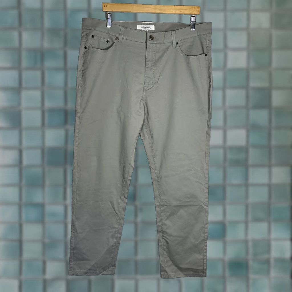 CO VINTAGE NWT Collars & Co CEO Chino Five Pocket Cotton Stretch Pants Grey 38x30 Size US 38 / EU 54 - 1 Thumbnail