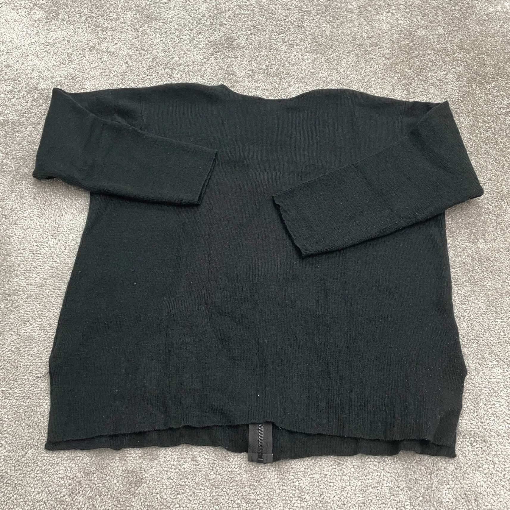 Vintage VINTAGE? No. Just Charlot Halton Full Zip Sweater Women One Size Black Acrylic Wool Knit Size ONE SIZE - 2 Thumbnail