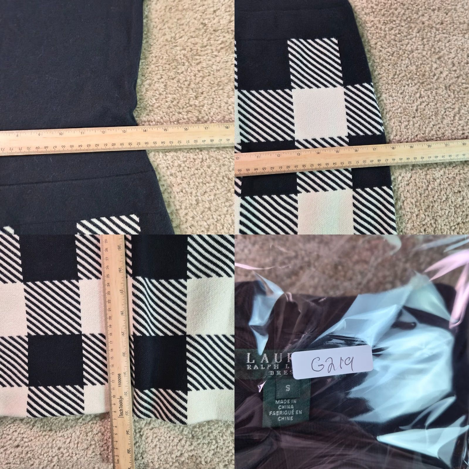 Ralph Lauren Lauren Ralph Dress Womens S Black White Size Check Checkerboard Mini G219 Size S / US 4 / IT 40 - 8 Thumbnail