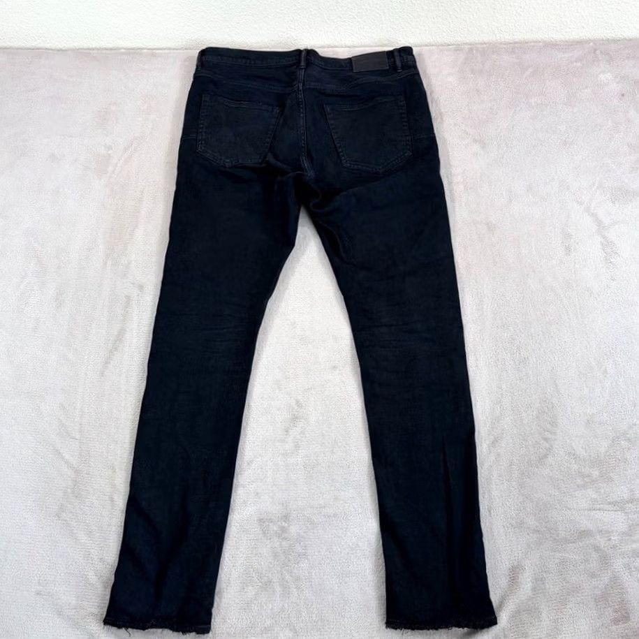 Vintage Purple Brand P001 Slim Fit Jeans Men 34x33 Black Distressed Button Fly Denim 5-Pocket Slim Grunge Hip Hop Size US 34 / EU 50 - 4 Thumbnail