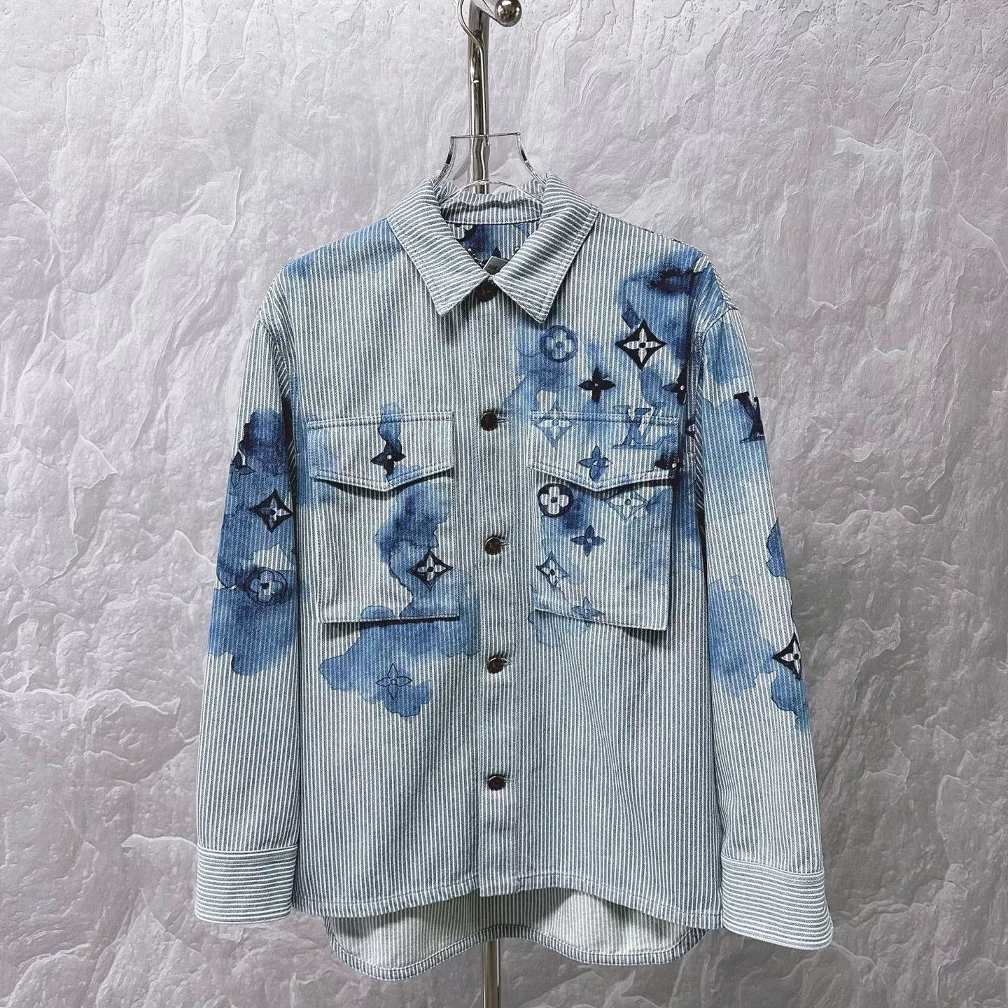 louis vuitton watercolor striped denim jacket