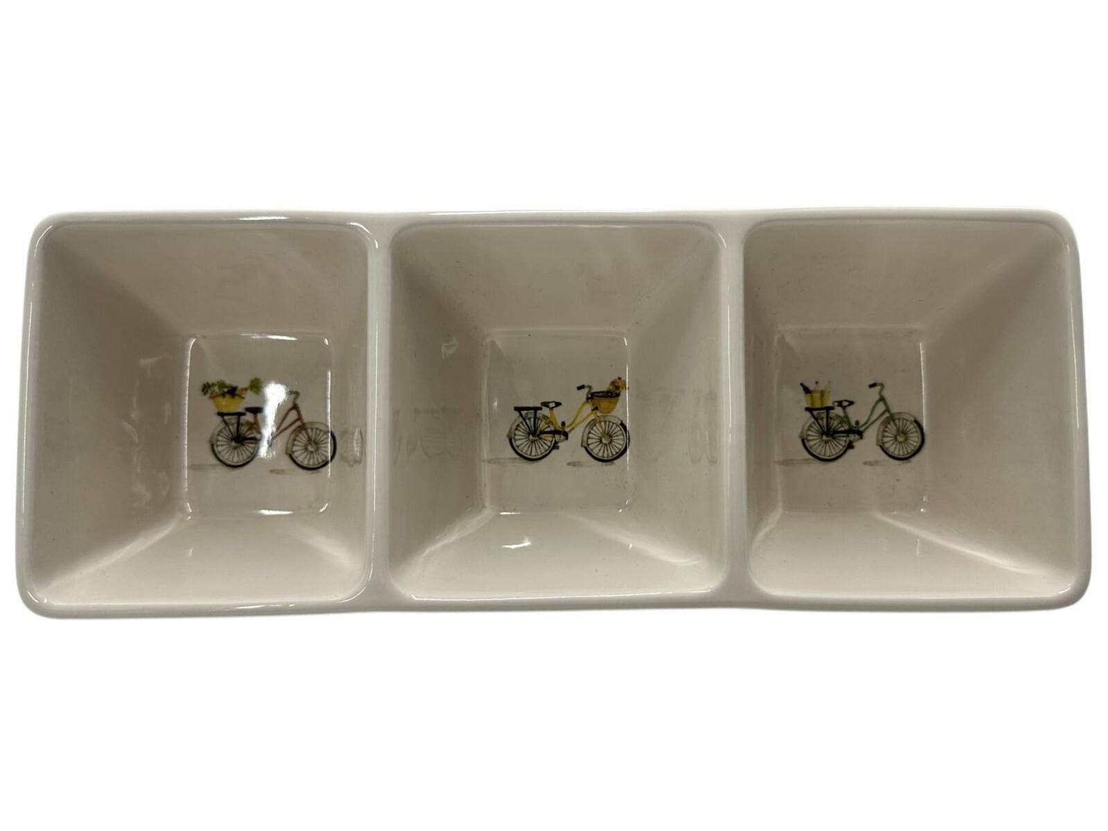Other Rae Dunn Artisan Bicycle-Themed Divided Stoneware Dish Size ONE SIZE - 1 Thumbnail