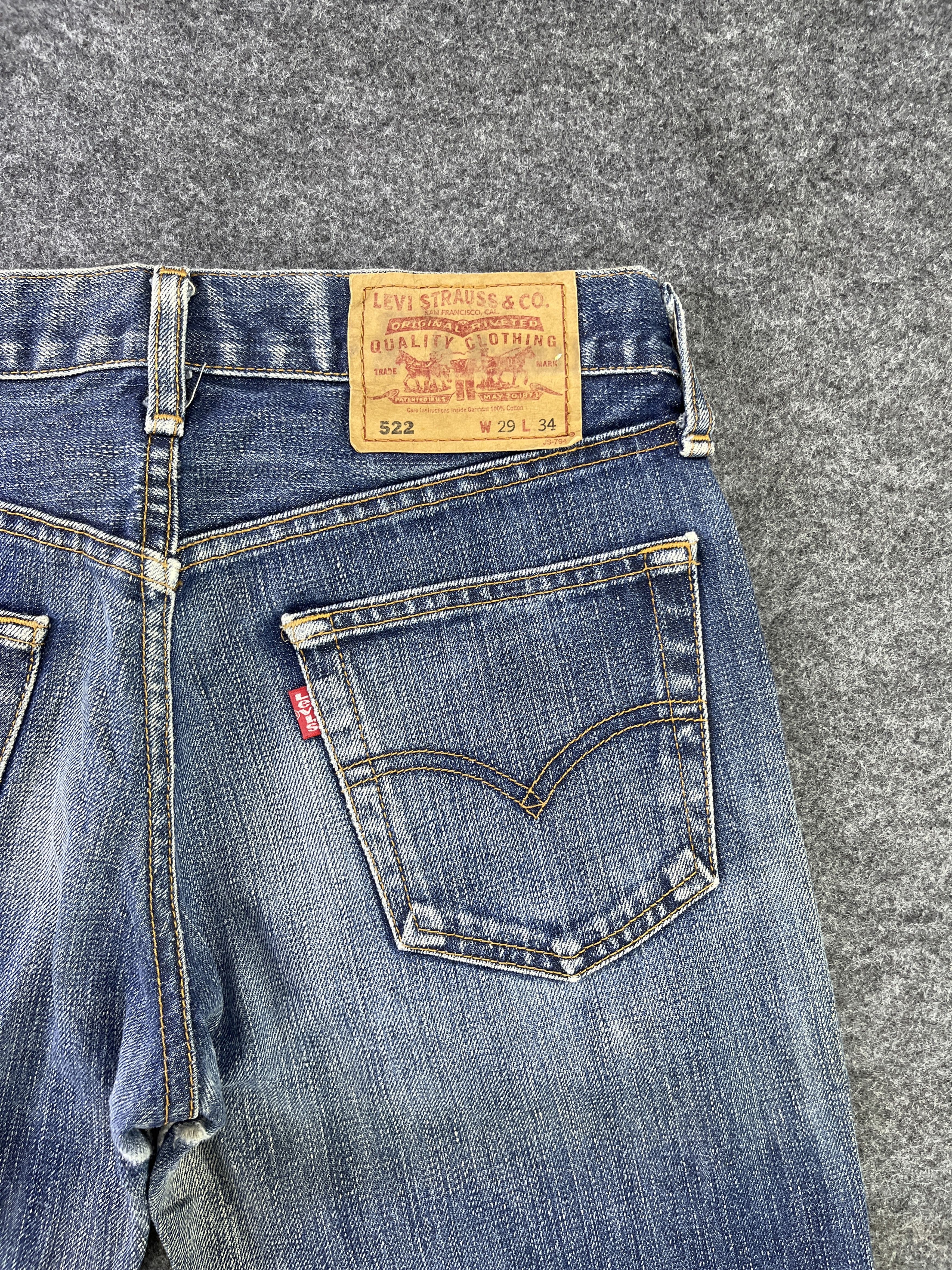 Levi's Vintage Levis 522 Blue Wash Jeans - J931 Size 29" - 5 Thumbnail