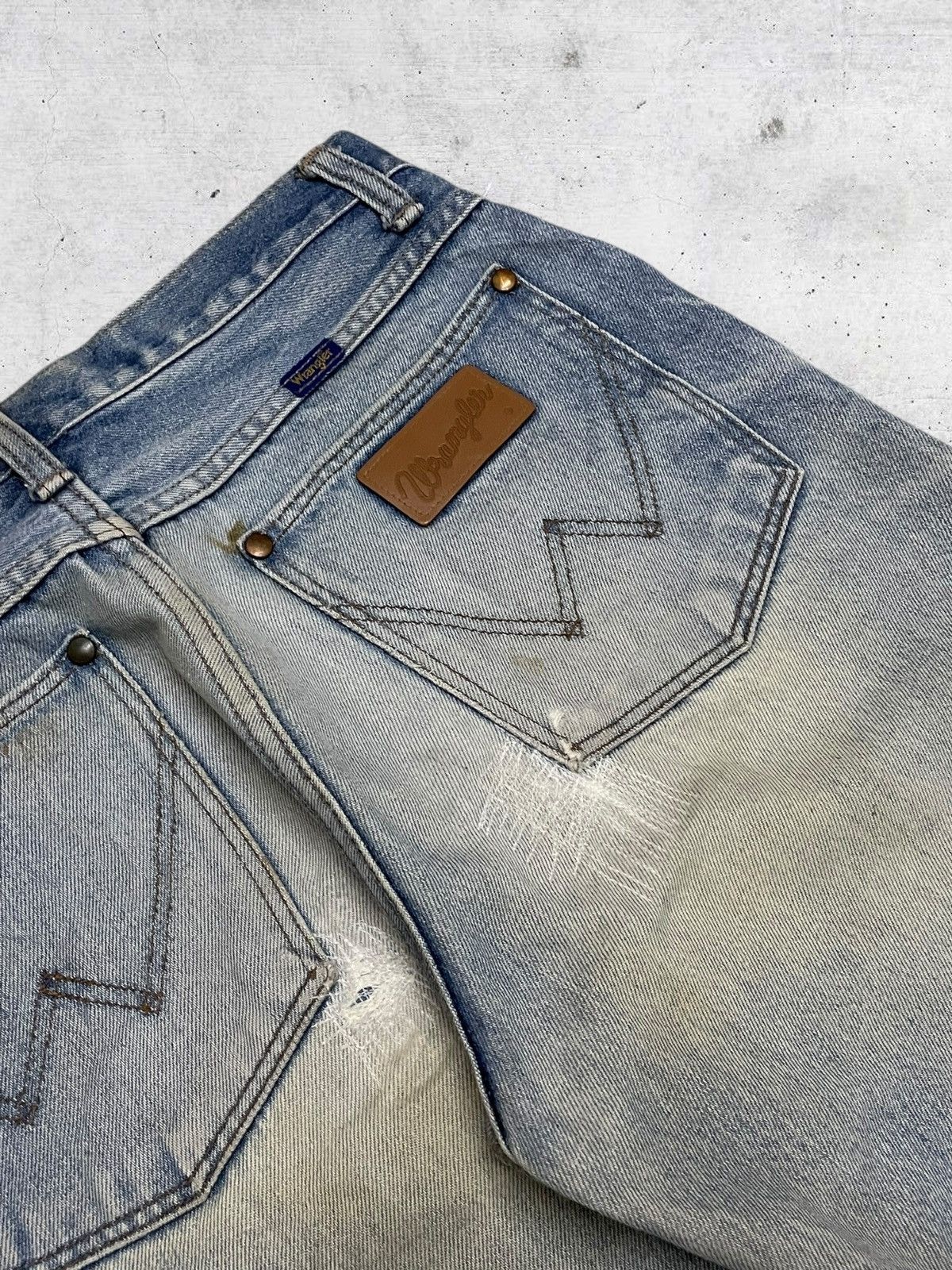 Wrangler VINTAGE WRANGLER DESIGNER OG MUDWASH DISTRESSED RUGGED DENIM Size US 29 - 19 Thumbnail