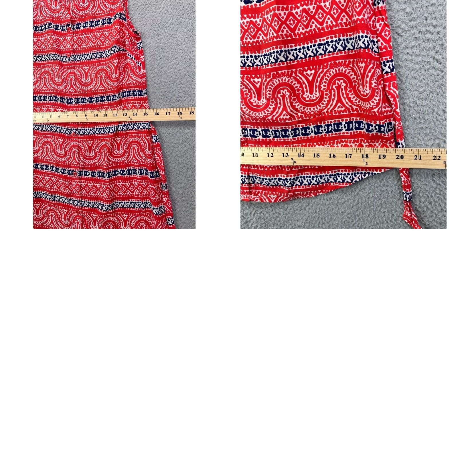 Vineyard Vines Vineyard Vines Dress Womens 2 Red Geometric Sleeveless Silk Blend Shift Ladies Size XS / US 0-2 / IT 36-38 - 8 Thumbnail