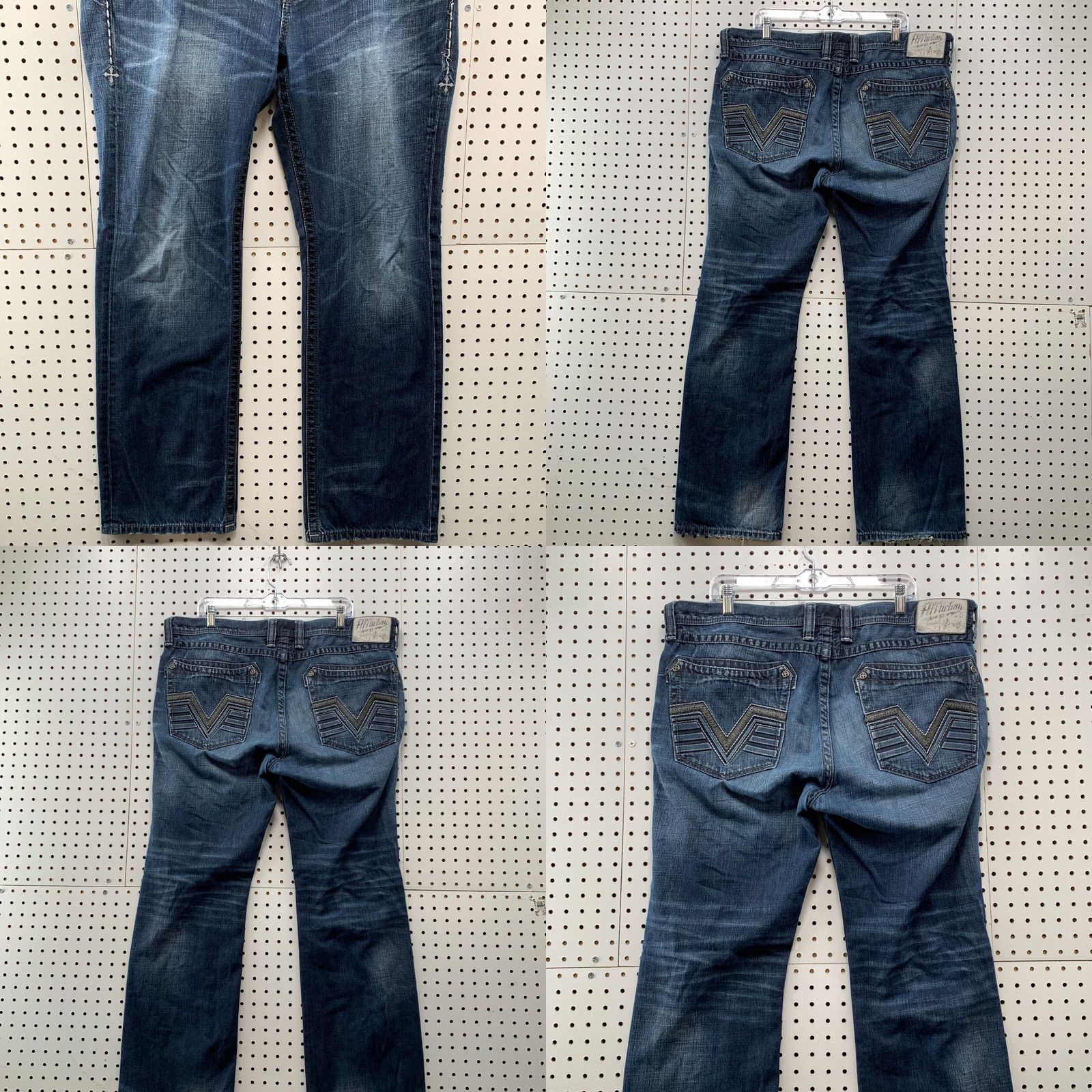 Affliction VINTAGE Affliction Jeans Mens 38 Blue Denim Distressed Baggy Straight 41x32.5 Relaxed 90s 2000s Mens Size US 38 / EU 54 - 8 Thumbnail