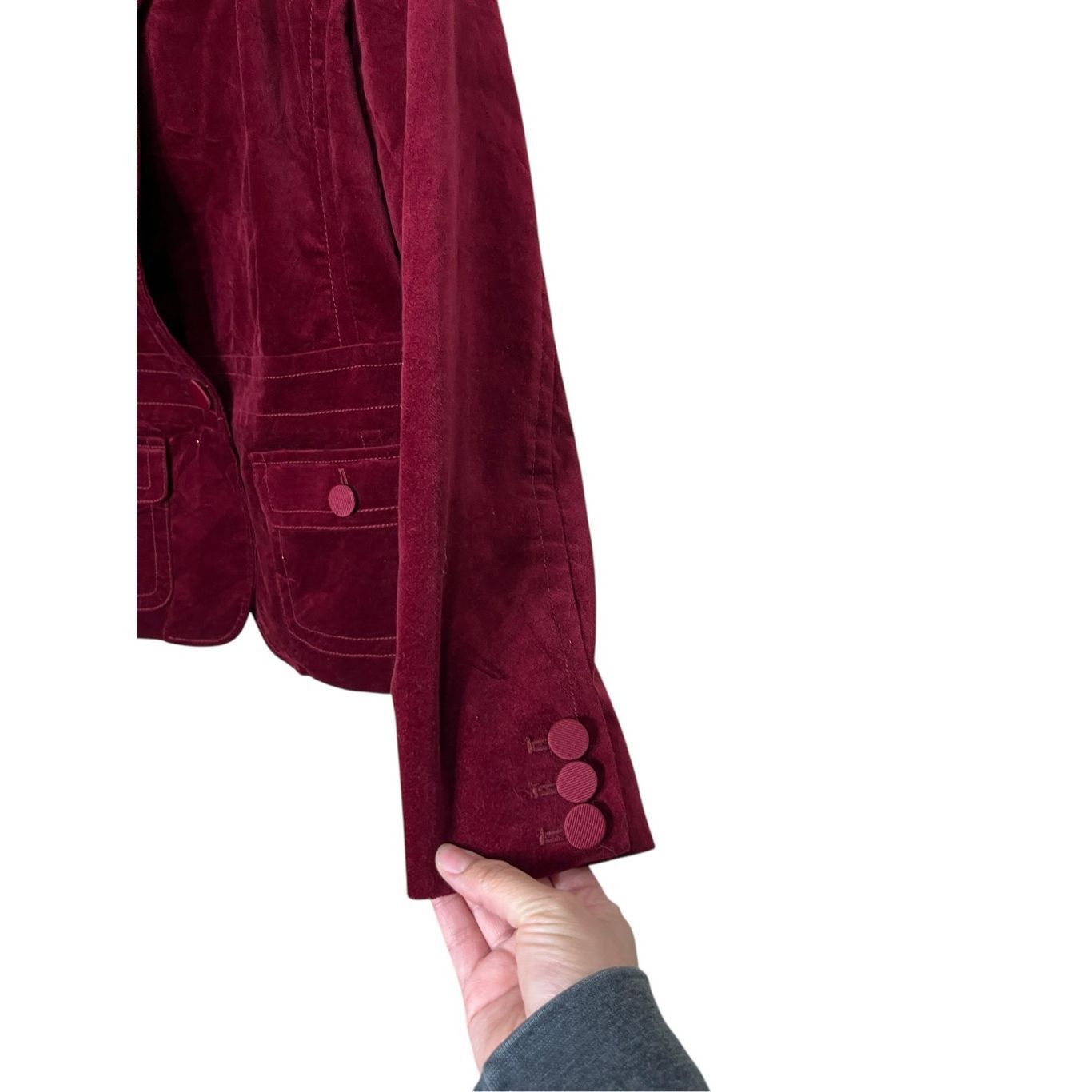 Other Talbots Deep Red/Burgundy Velvet Blazer Jacket Lined Size 12 Size XL / US 12-14 / IT 48-50 - 5 Thumbnail