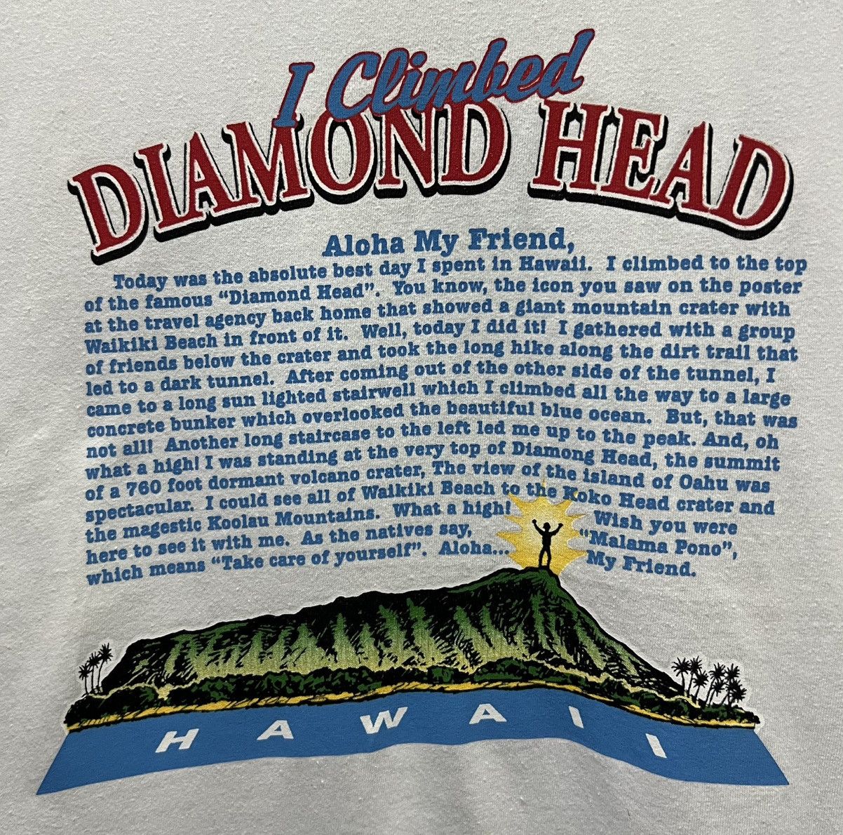 Vintage VINTAGE I CLIMBED DIAMOND HEAD HAWAII TEE SHIRT Size US L / EU 52-54 / 3 - 3 Thumbnail