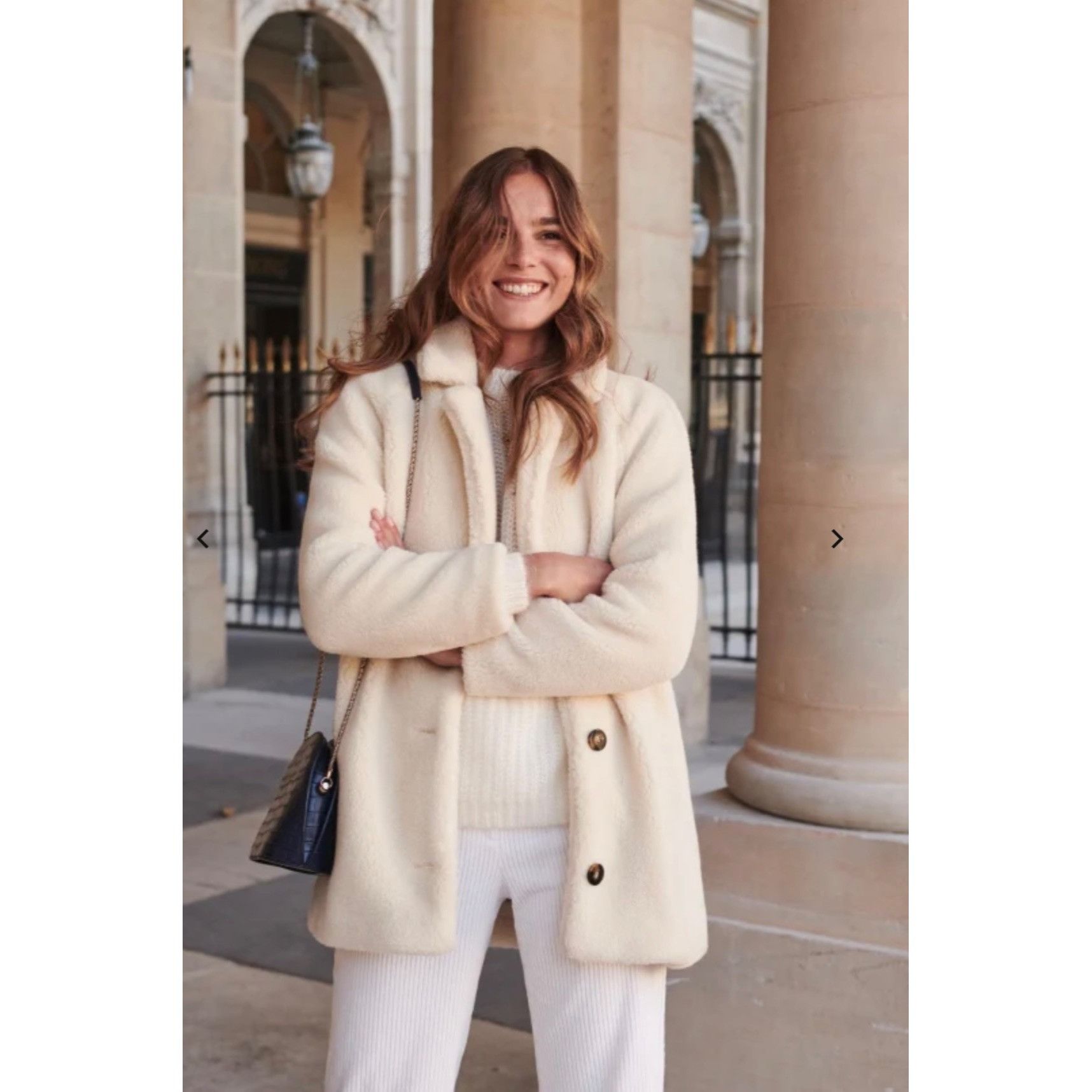 Sezane NWT SÉZANE ISÉE COAT White WOOL soft SZ42 us10 bust44 Size L / US 10 / IT 46 - 1 Thumbnail