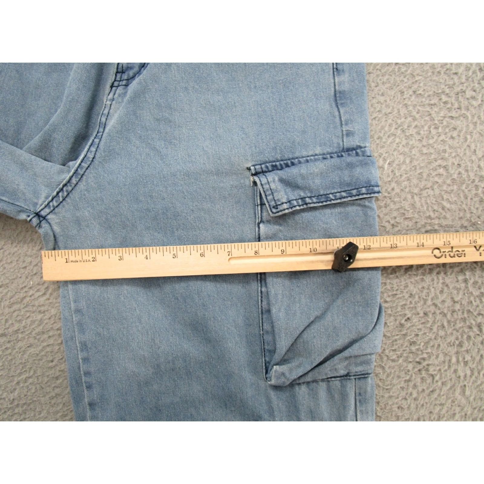 Vintage Elfric Eden Women's Wide-Leg Cargo Jeans Skater Grunge Size 26 Blue Size 26" / US 2 / IT 38 - 7 Thumbnail